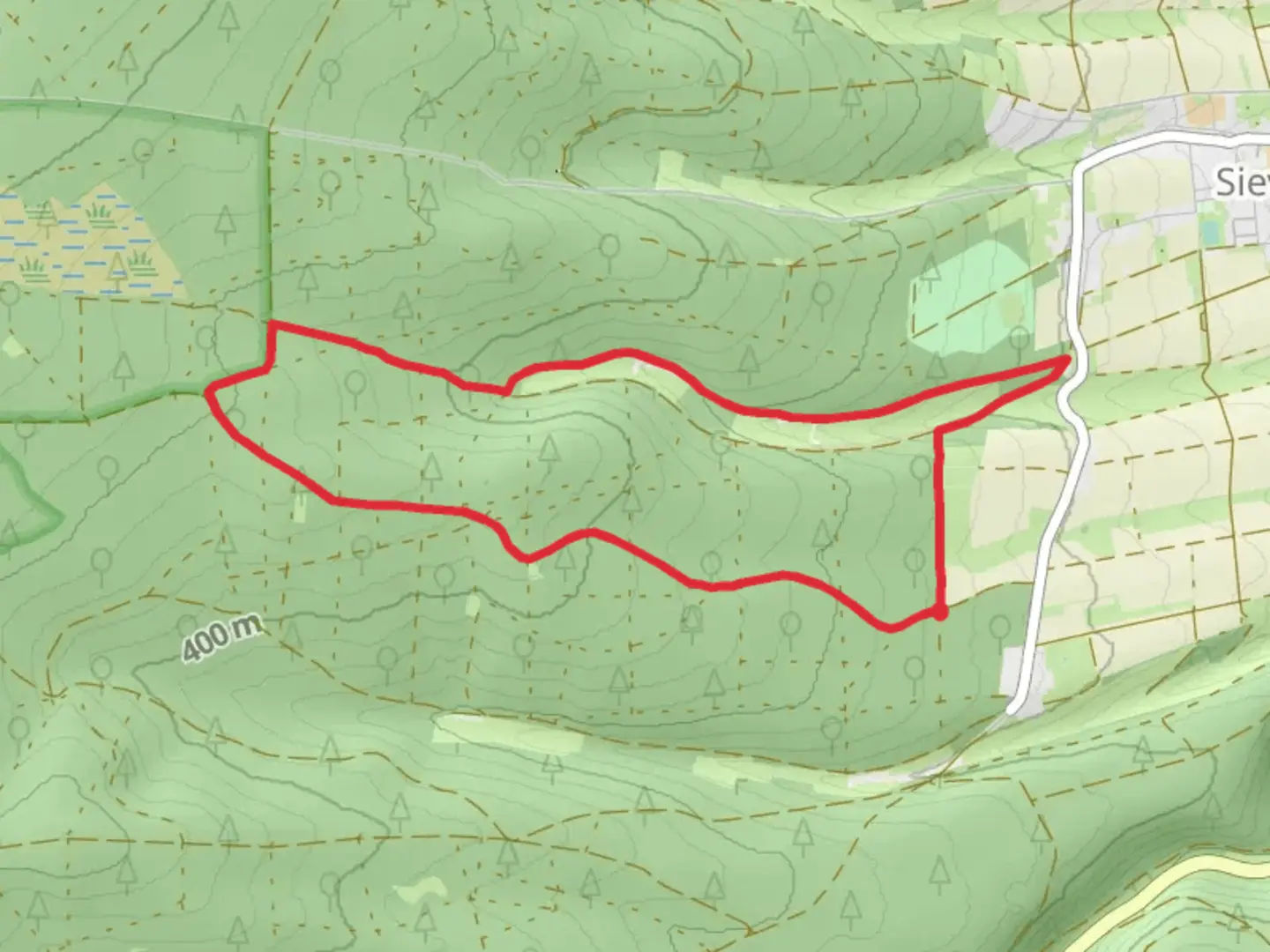 An image depicting the trail Abbecke Loop and its surrounding area.