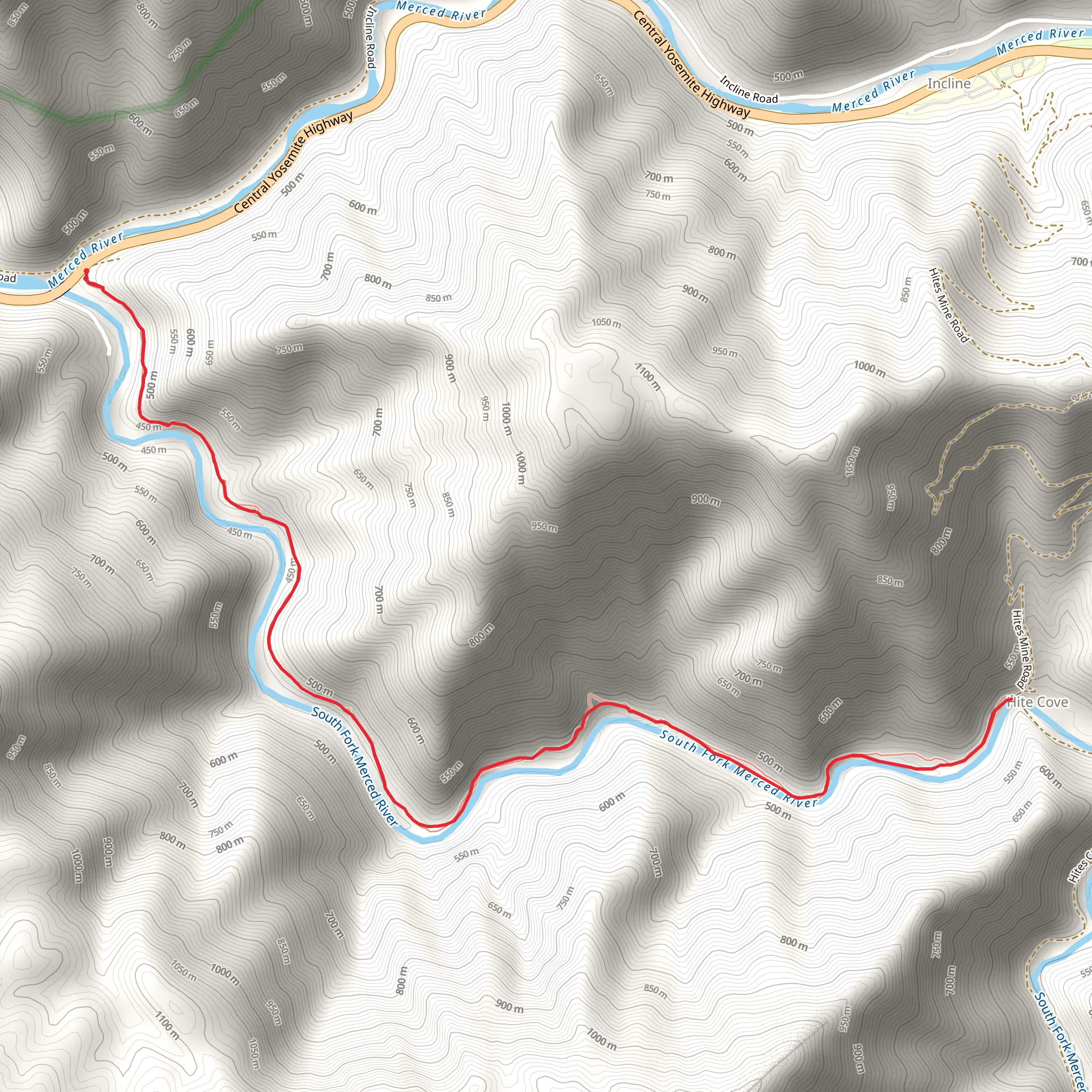 Hite Cove Trail mobile static map