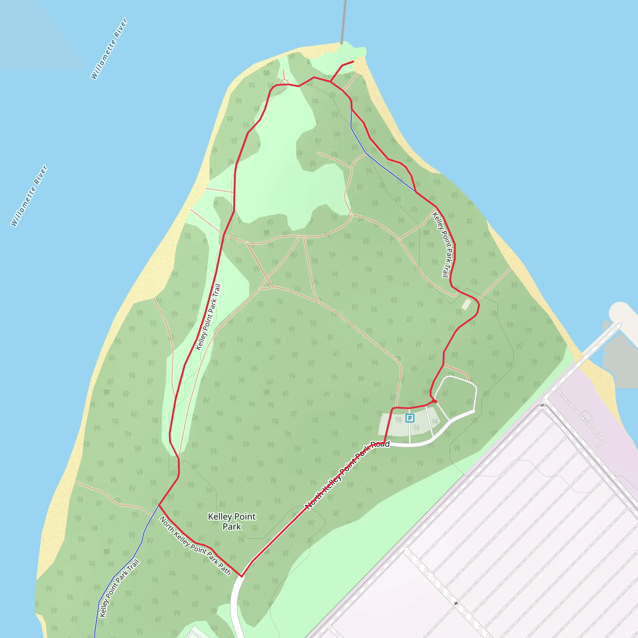 Kelley Point Park Loop mobile static map