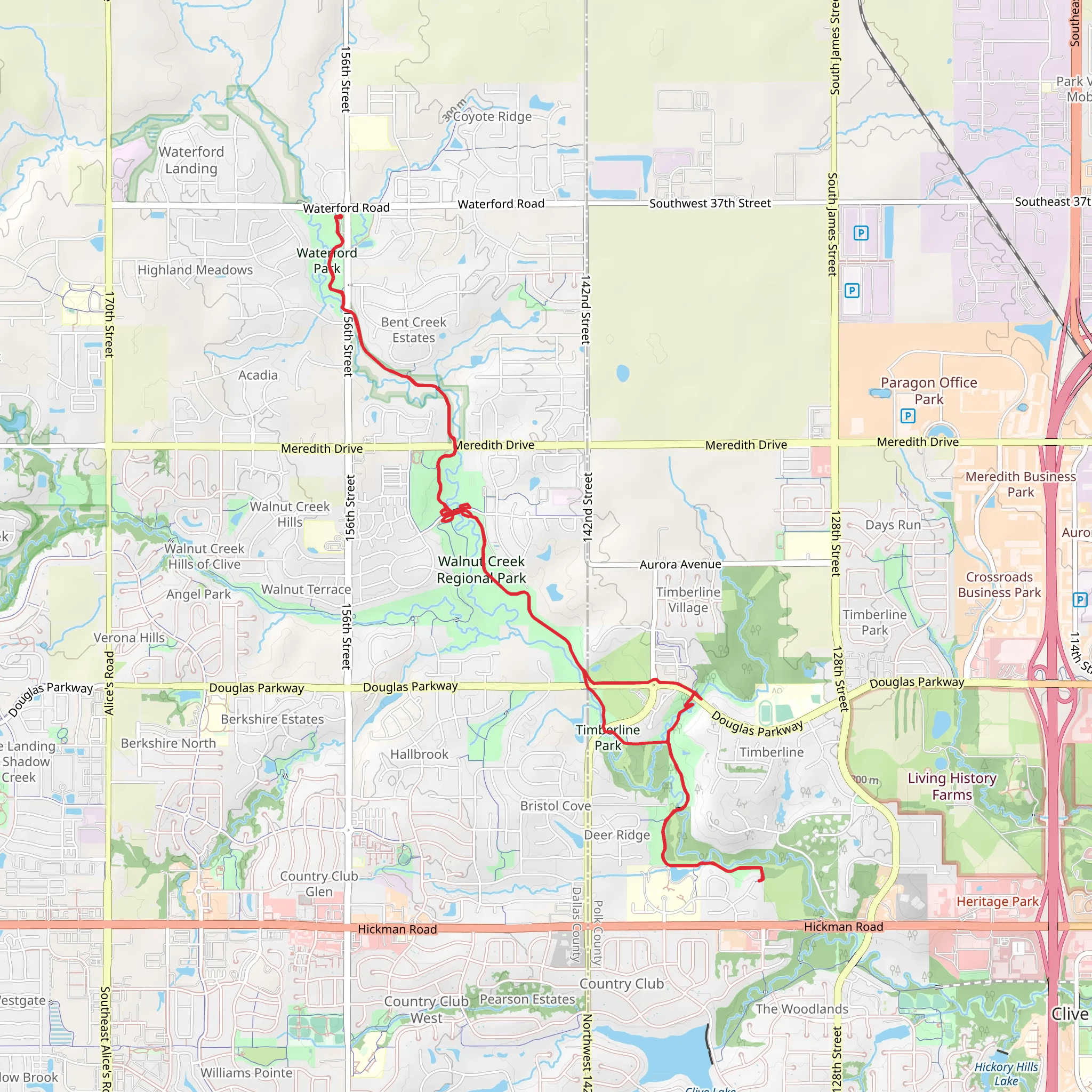 Bob Layton Trail - Waterford Park mobile static map