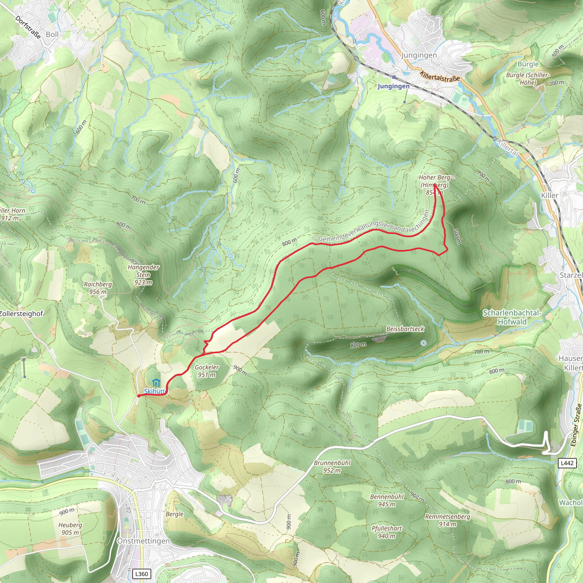 Hoher Berg via Schwaebische Alb Nordrand Weg mobile static map