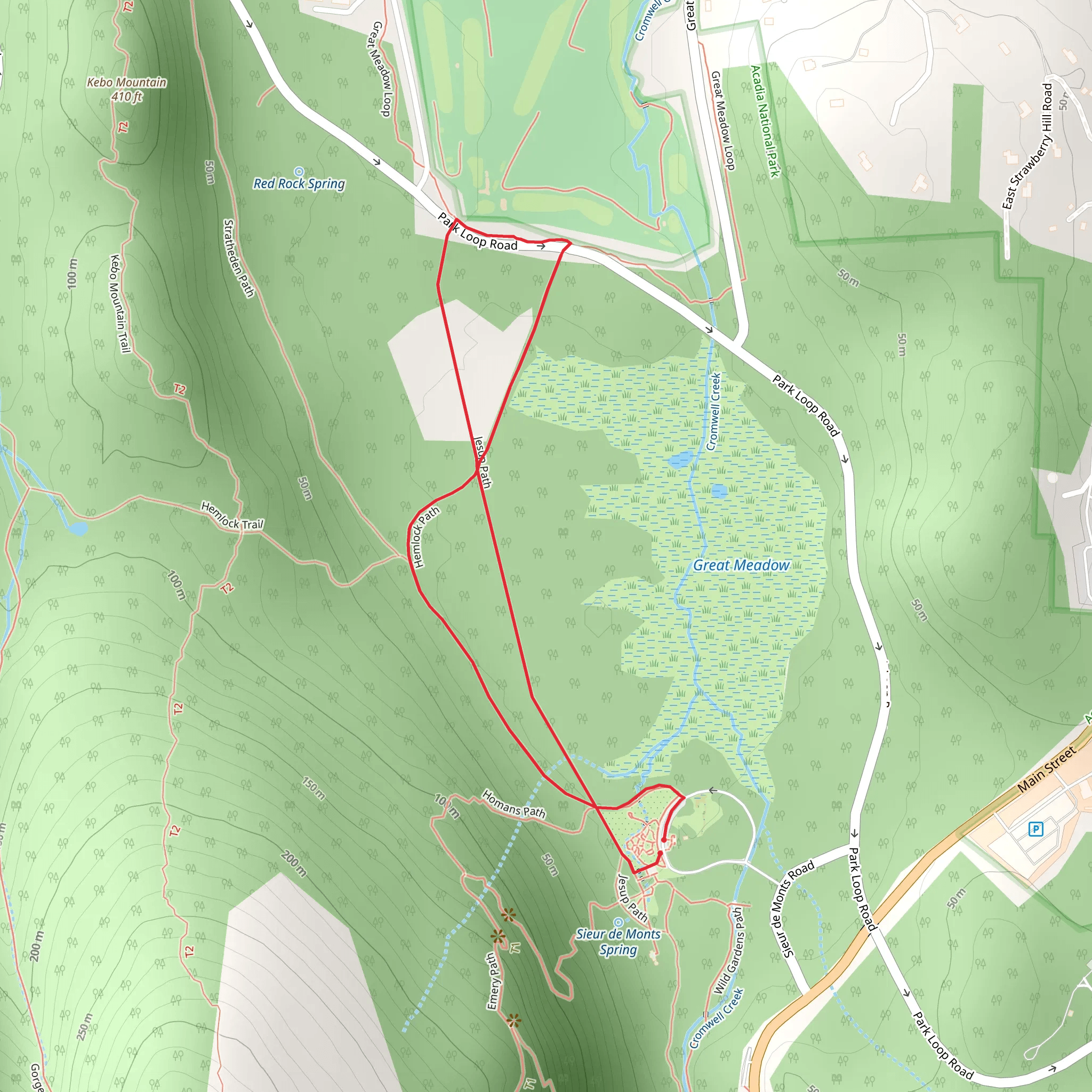 Jesup Path and Hemlock Trail Loop mobile static map