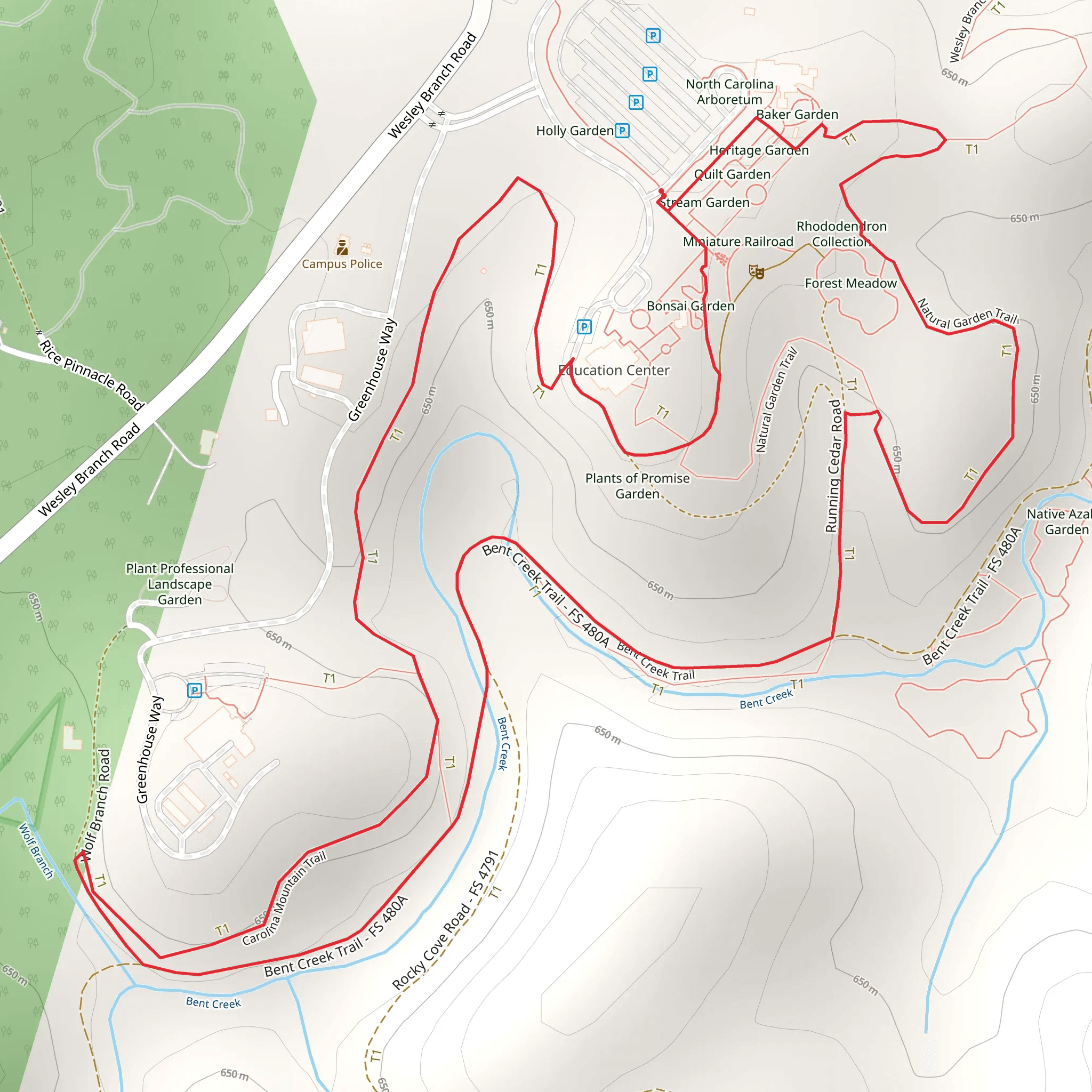 Bent Creek Trail mobile static map