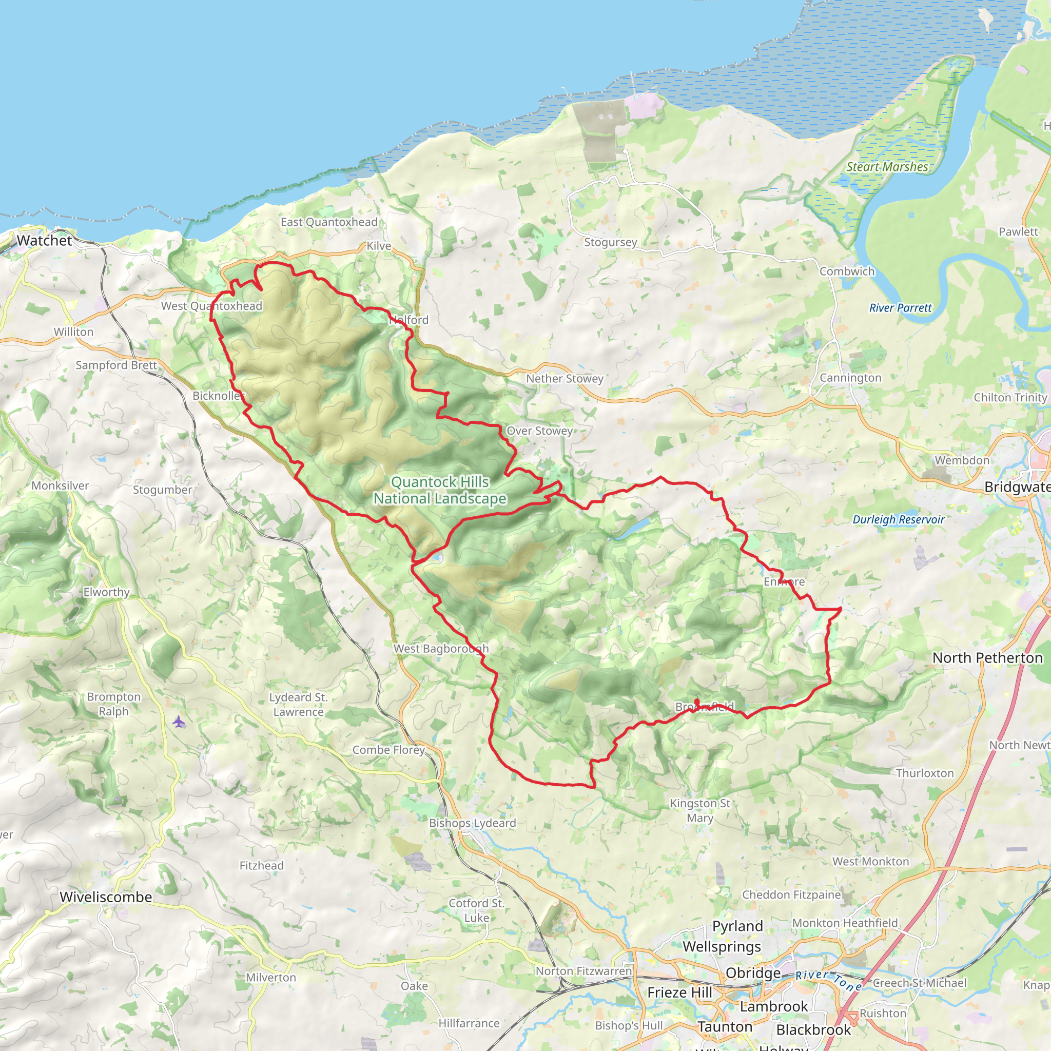 Quantock Greenway mobile static map