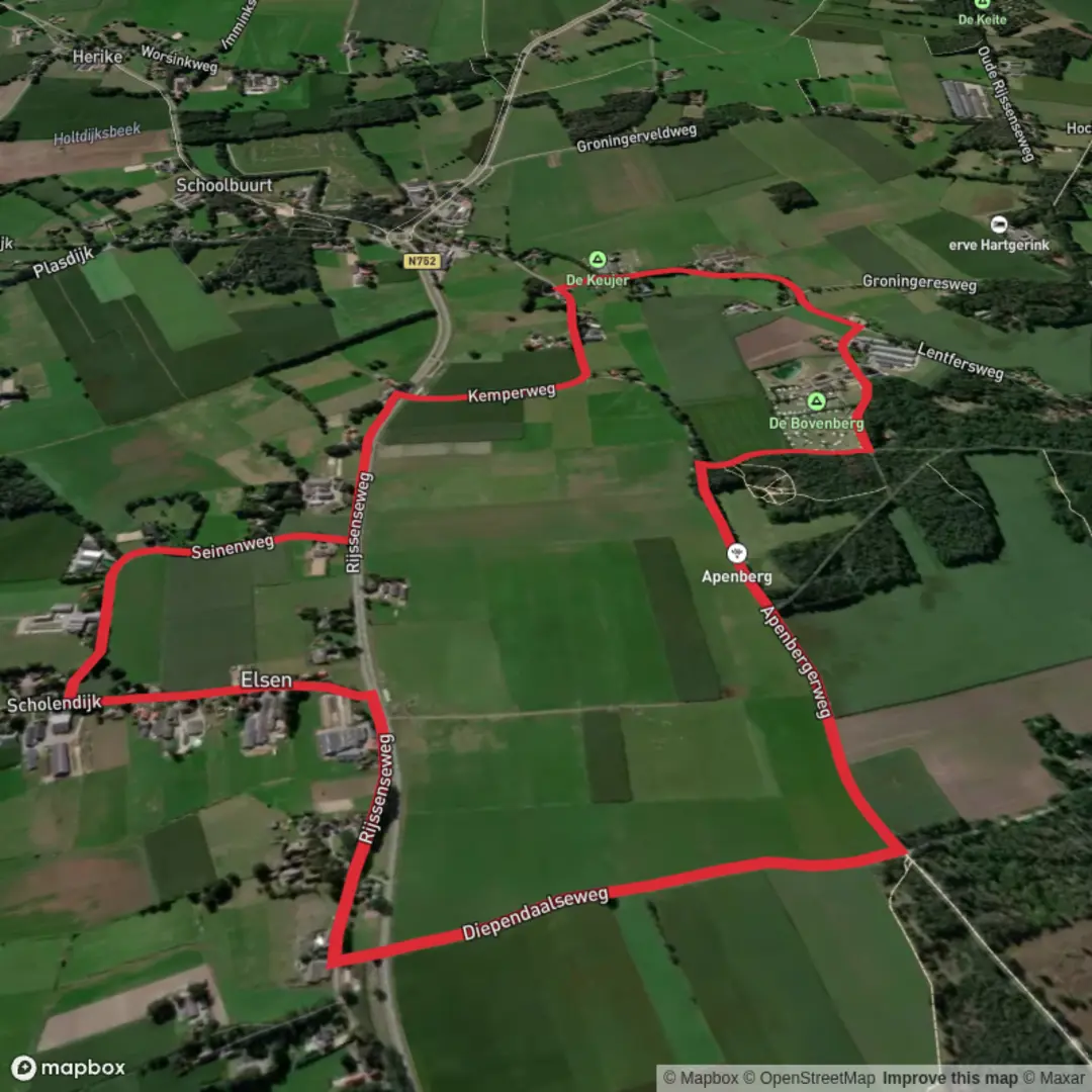 An image depicting the trail Bovenberg and Lokeresch Loop and its surrounding area.