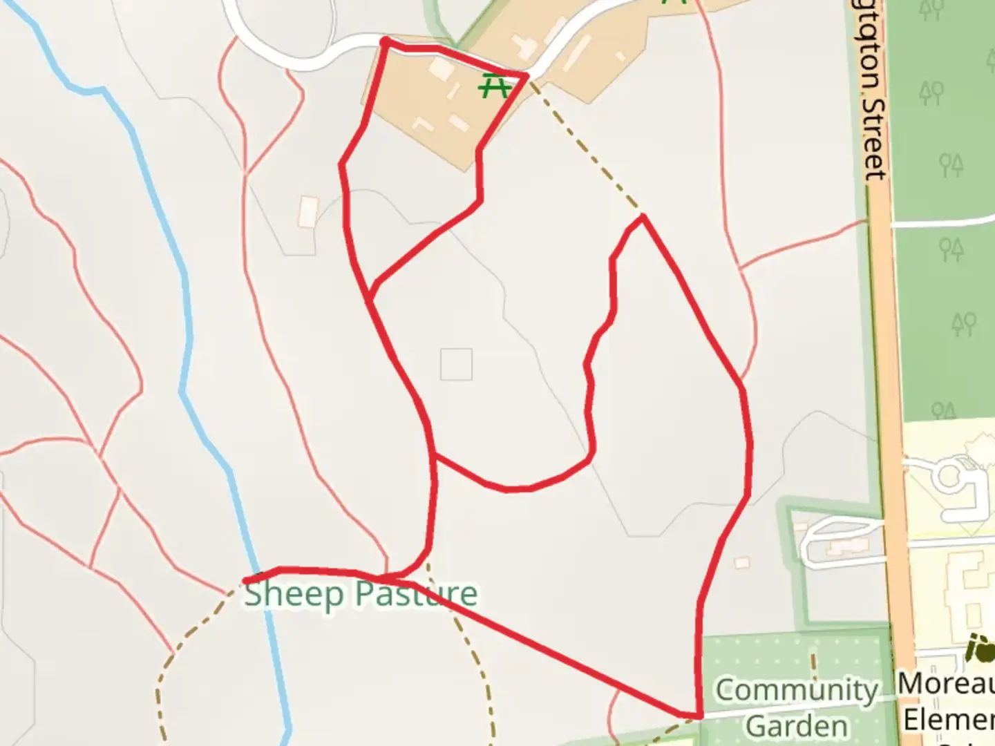 An image depicting the trail Sheep Pasture Loop and its surrounding area.