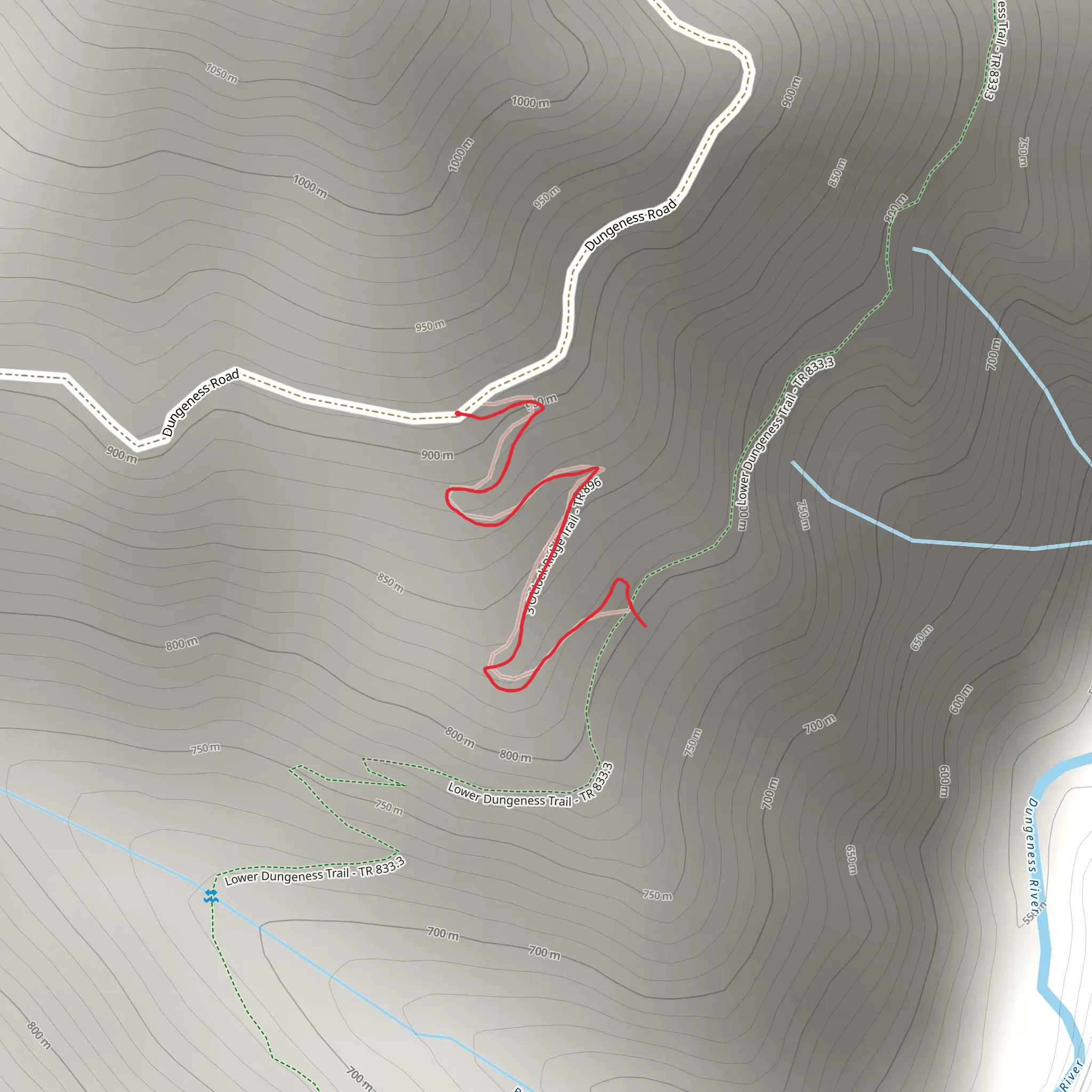 3 O'clock Ridge Trail mobile static map