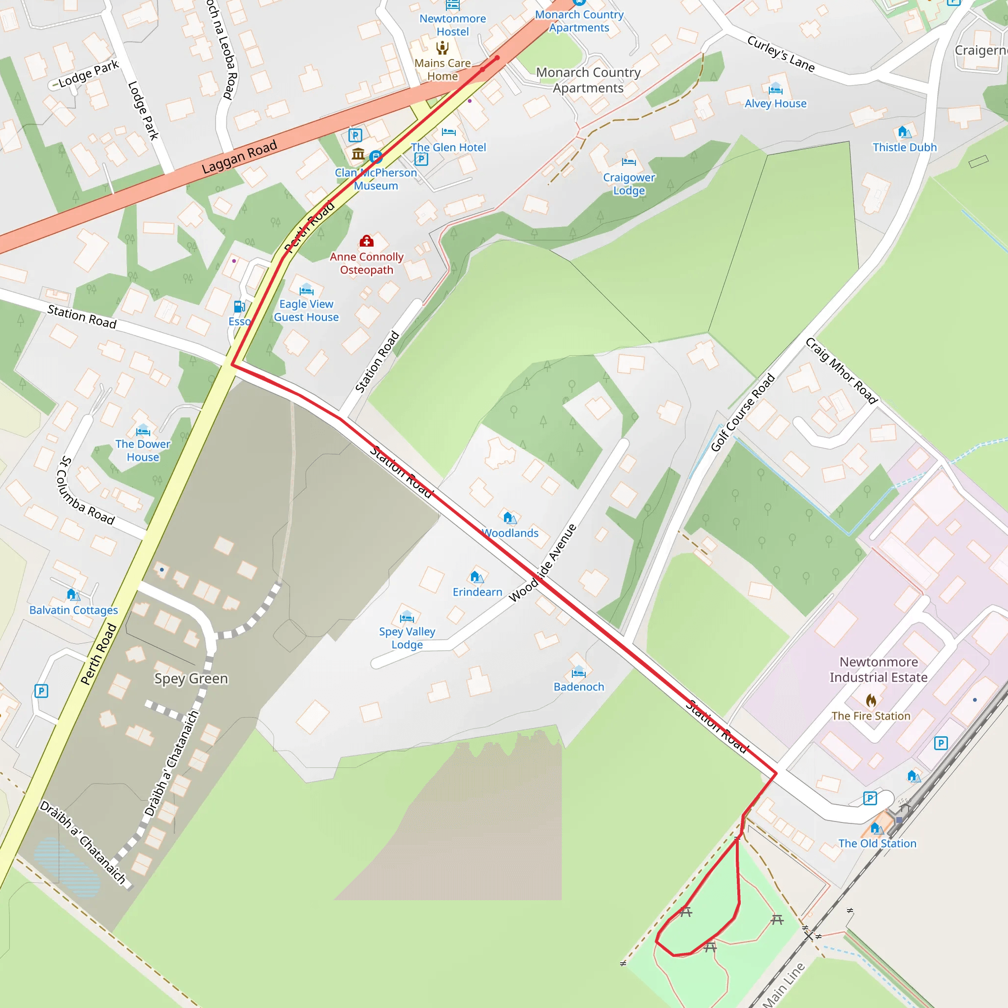 Newtonmore Path - Jach Richmond Memorial Park mobile static map