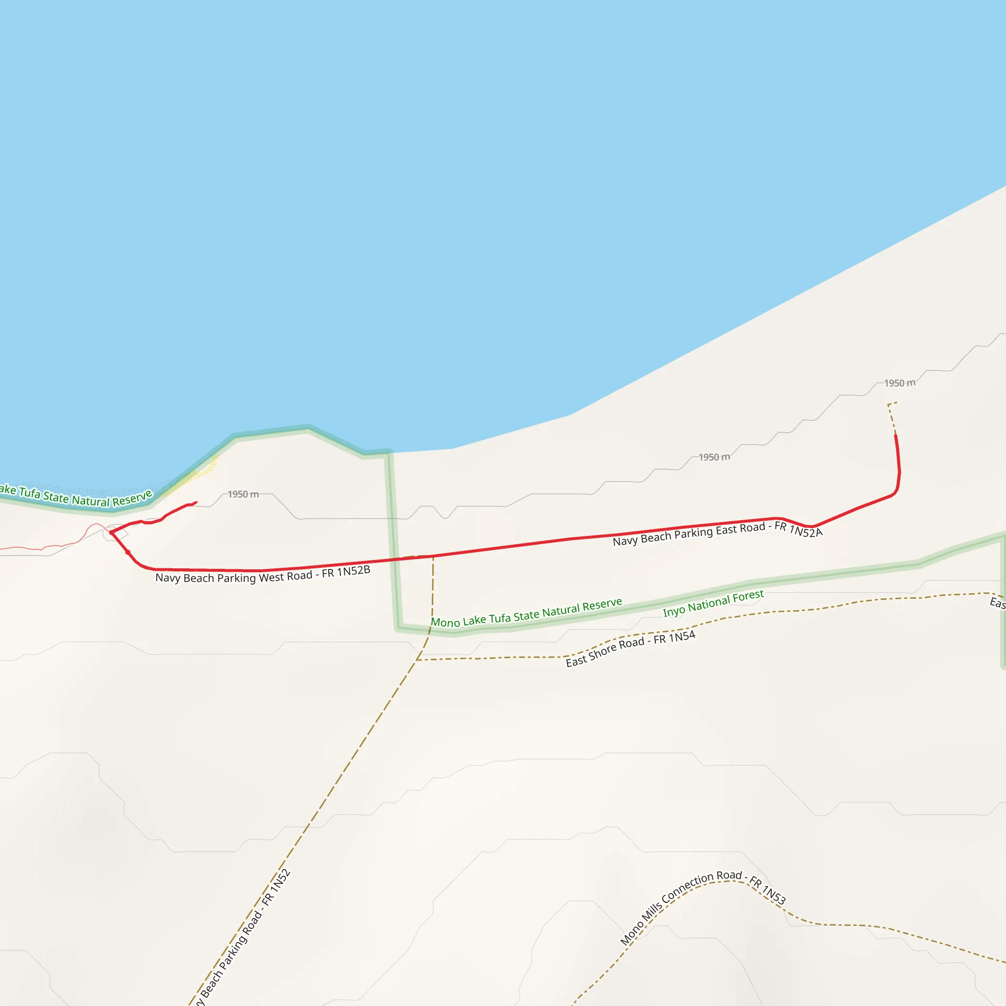 Navy Beach Trail Out and Back mobile static map