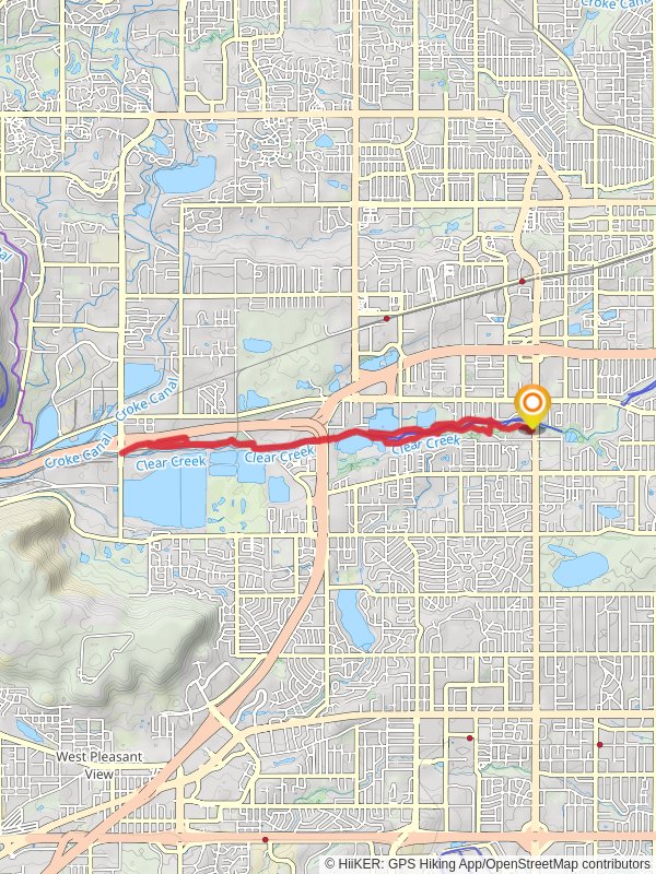 Clear Creek, Bass Lake and West Lake Loop Trail - Prospect Park mobile static map