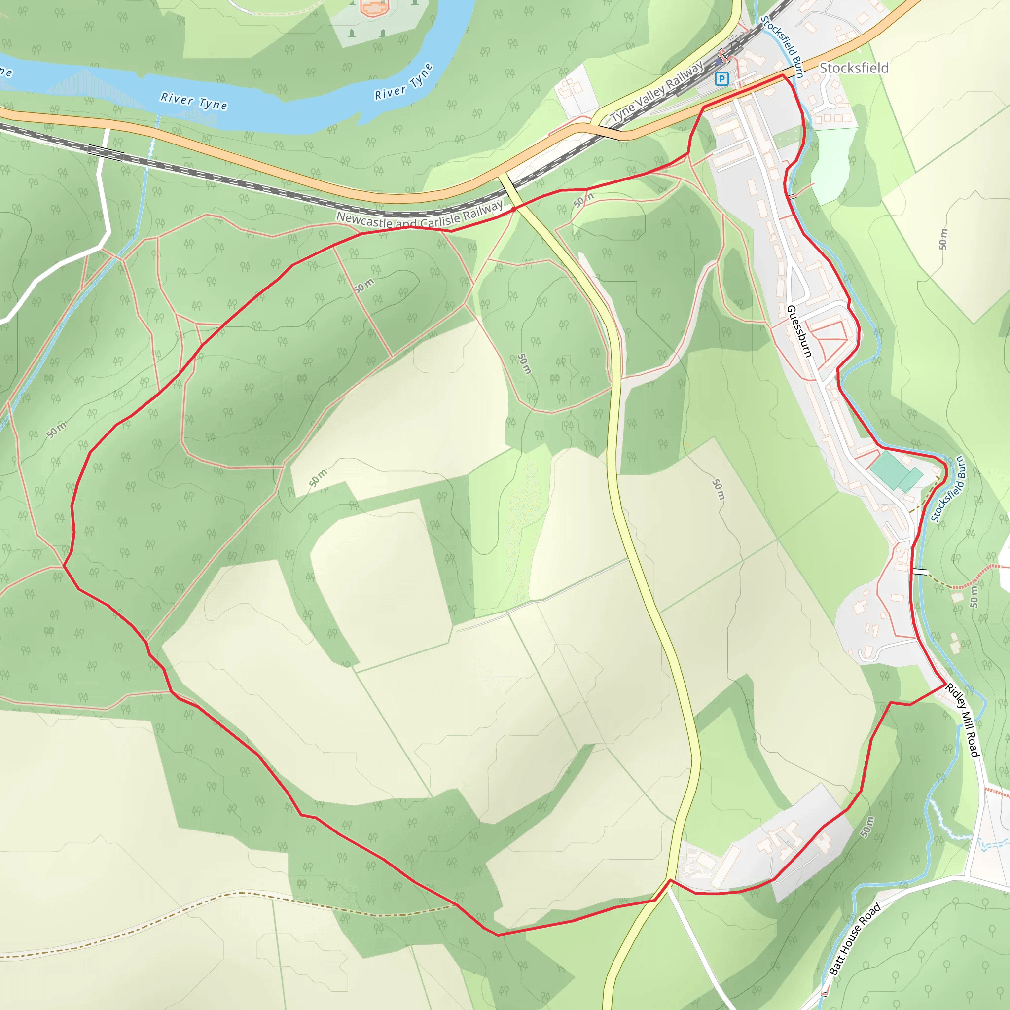 Stockfield Loop mobile static map