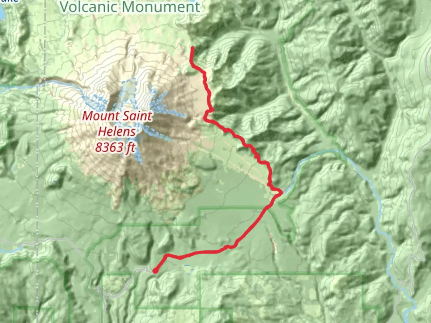 An image depicting the trail Abraham, Loowit and Ape Canyon Trail and its surrounding area.