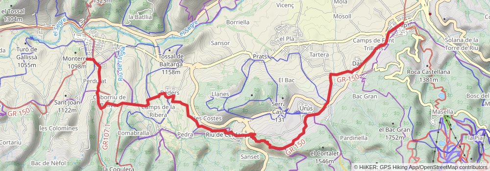 GR 3 Central Path of Catalonia stage 21 Map