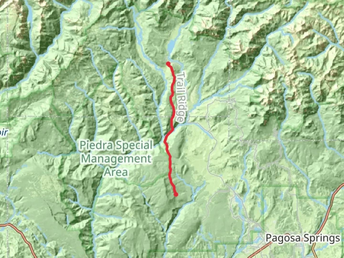 An image depicting the trail Piedra Stock Trail and its surrounding area.