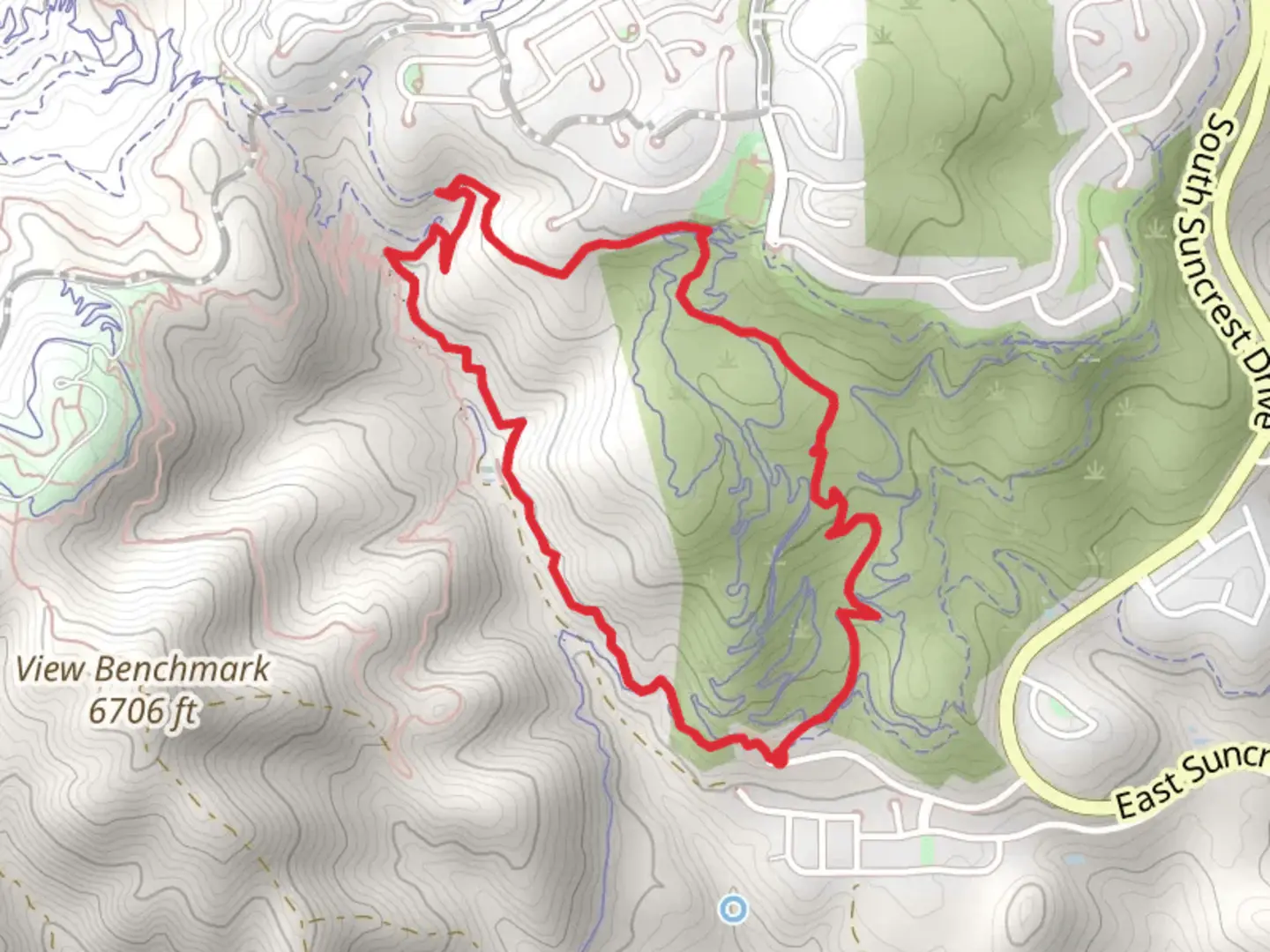 An image depicting the trail Maple Hollow South and Levitate DH Loop and its surrounding area.