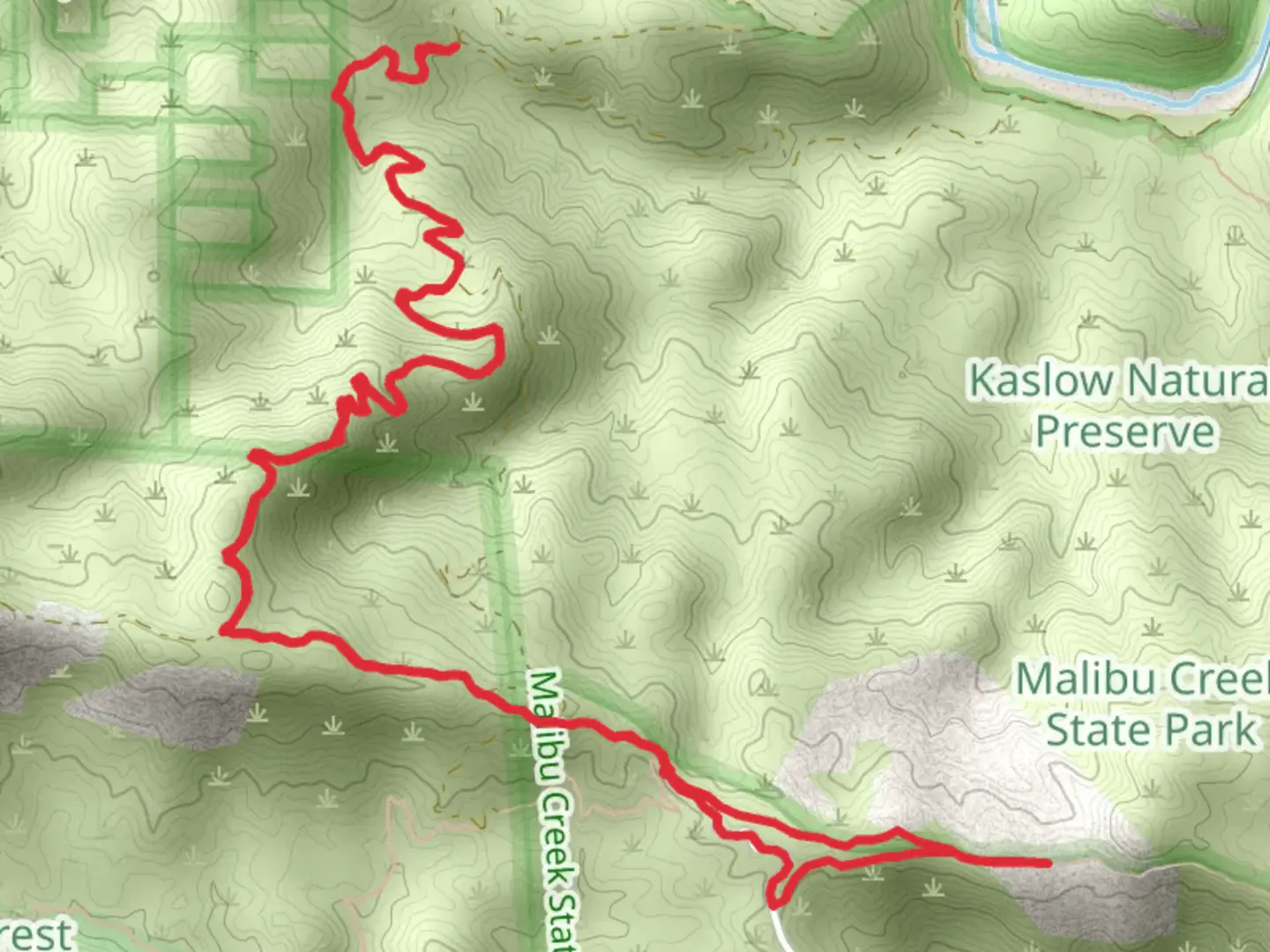 An image depicting the trail Backbone and Mesa Peak Trail and its surrounding area.