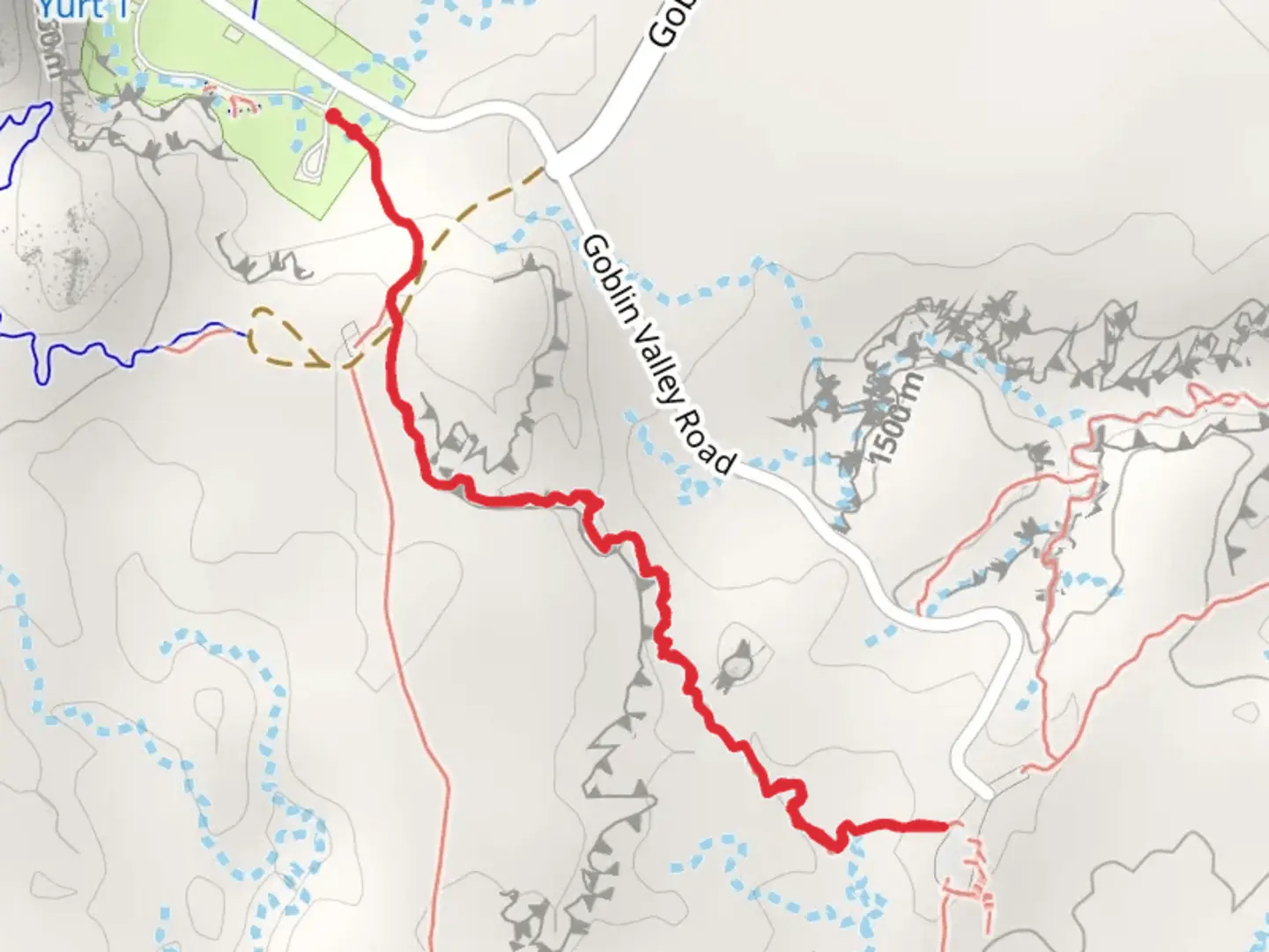 An image depicting the trail Entrada Canyon Trail and its surrounding area.