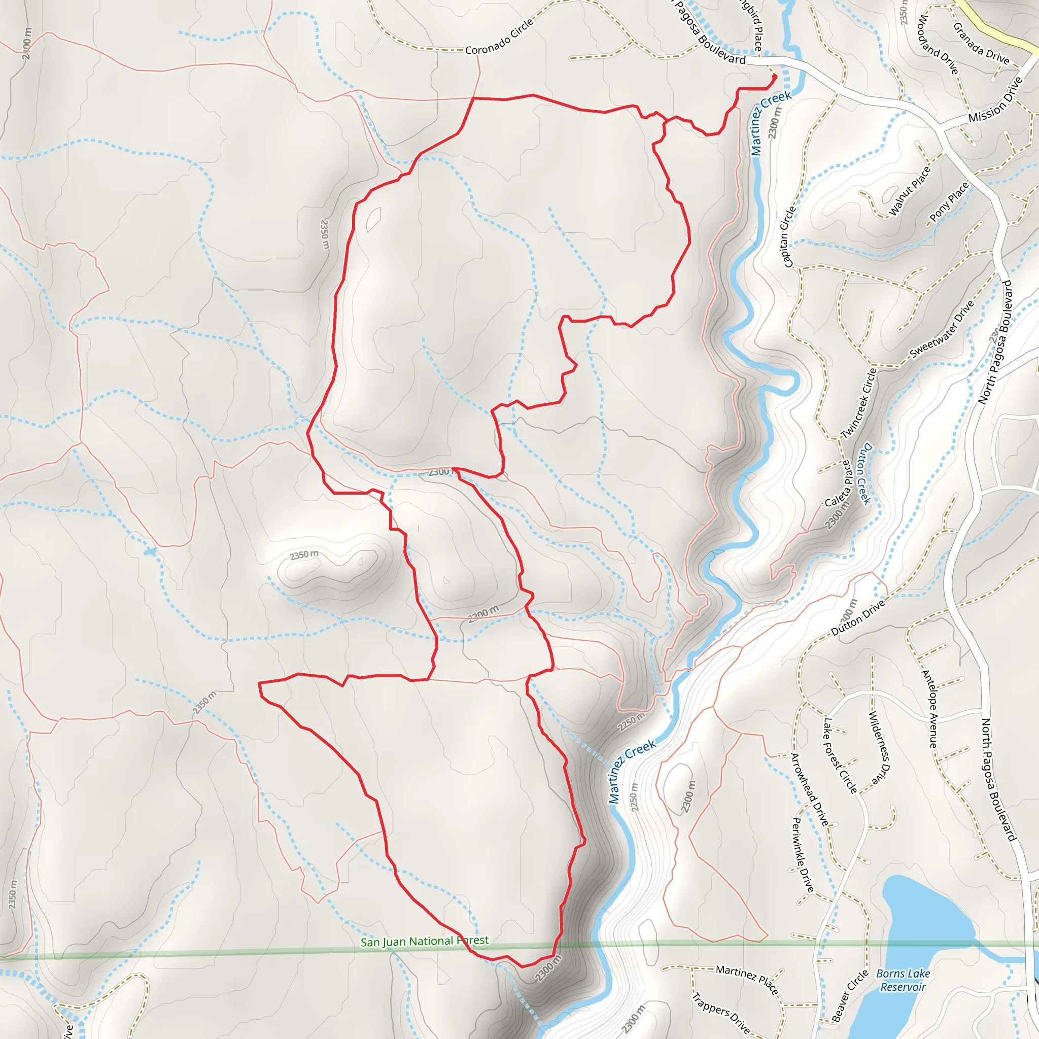 Upper Rim, Lower Rim and Catamount Loop mobile static map