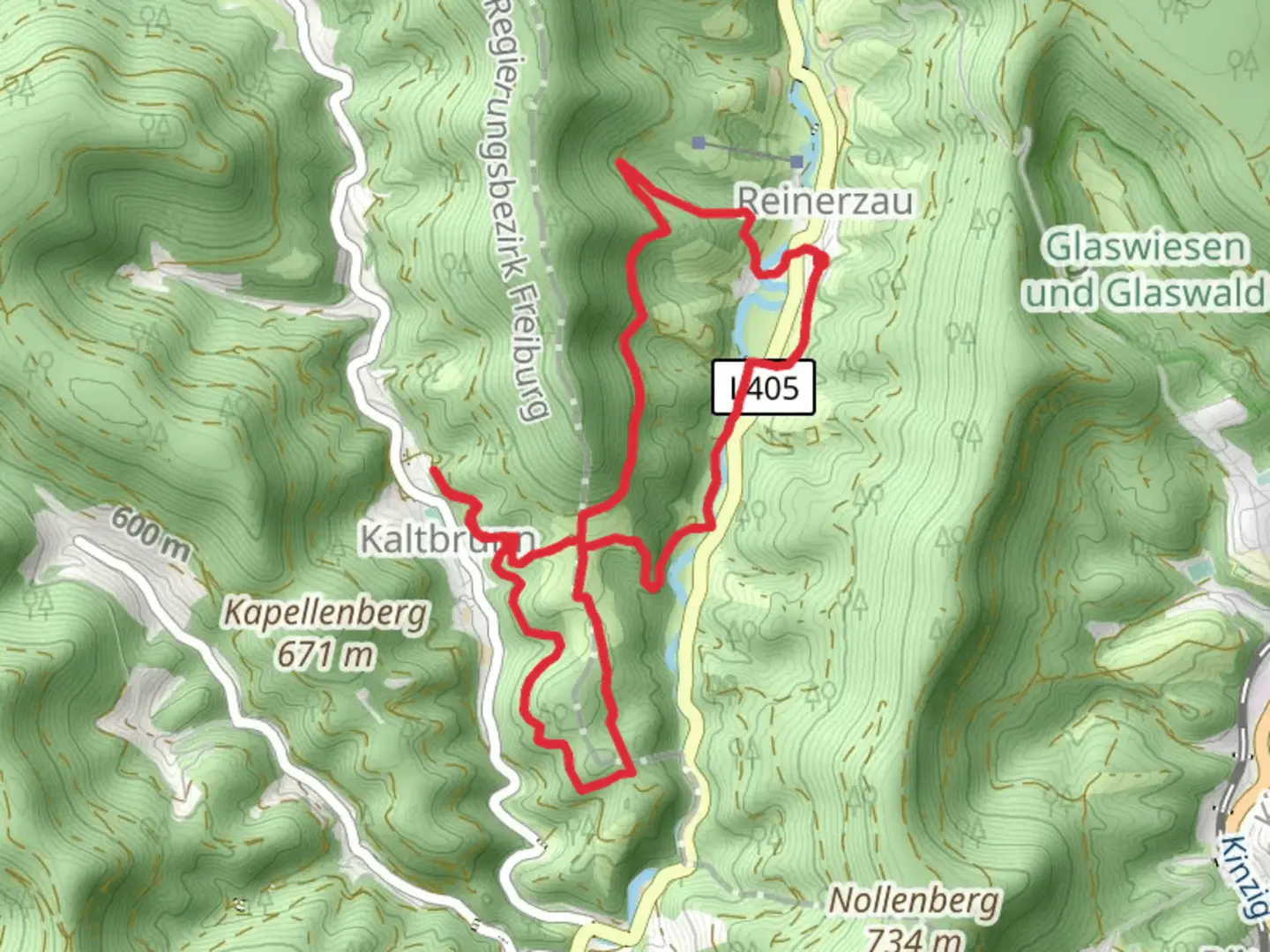 An image depicting the trail Hanselesbauer, Huhner and Hummelberg Loop and its surrounding area.