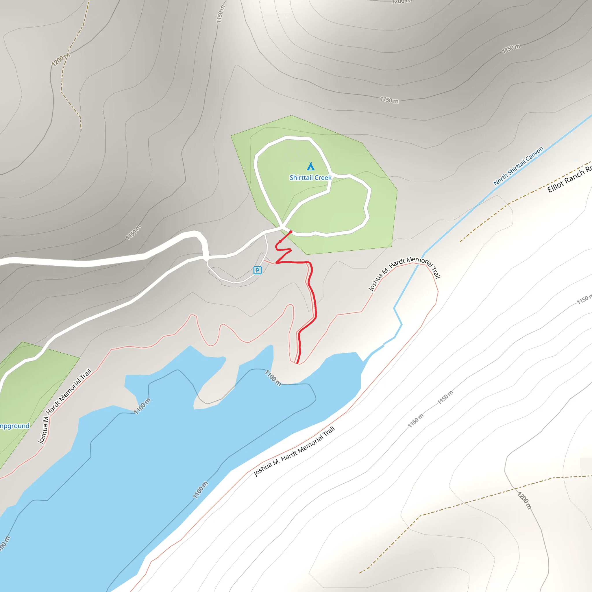 Shirttail Creek Trail mobile static map