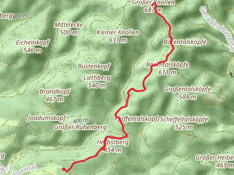 Großer Knollen via Schnabelweg and Harzklub Weg