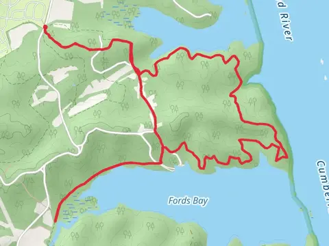 Fords Creek and Lick Creek Overlook via Trail 1,2 and 8