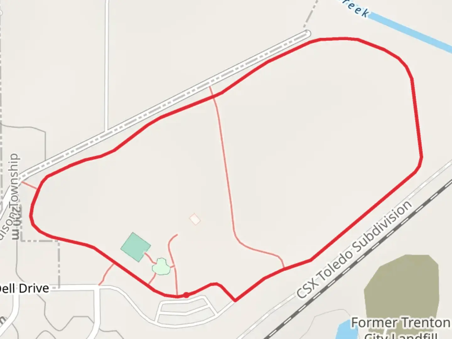 An image depicting the trail Dell Drive Loop and its surrounding area.