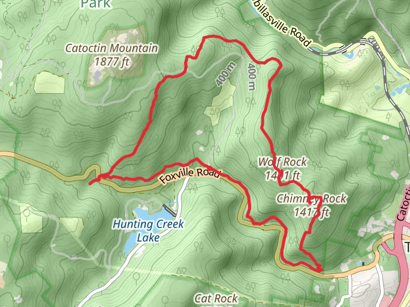 Hog Rock, Thurmont Vista, Wolf Rock and Chimney Rock Loop Trail
