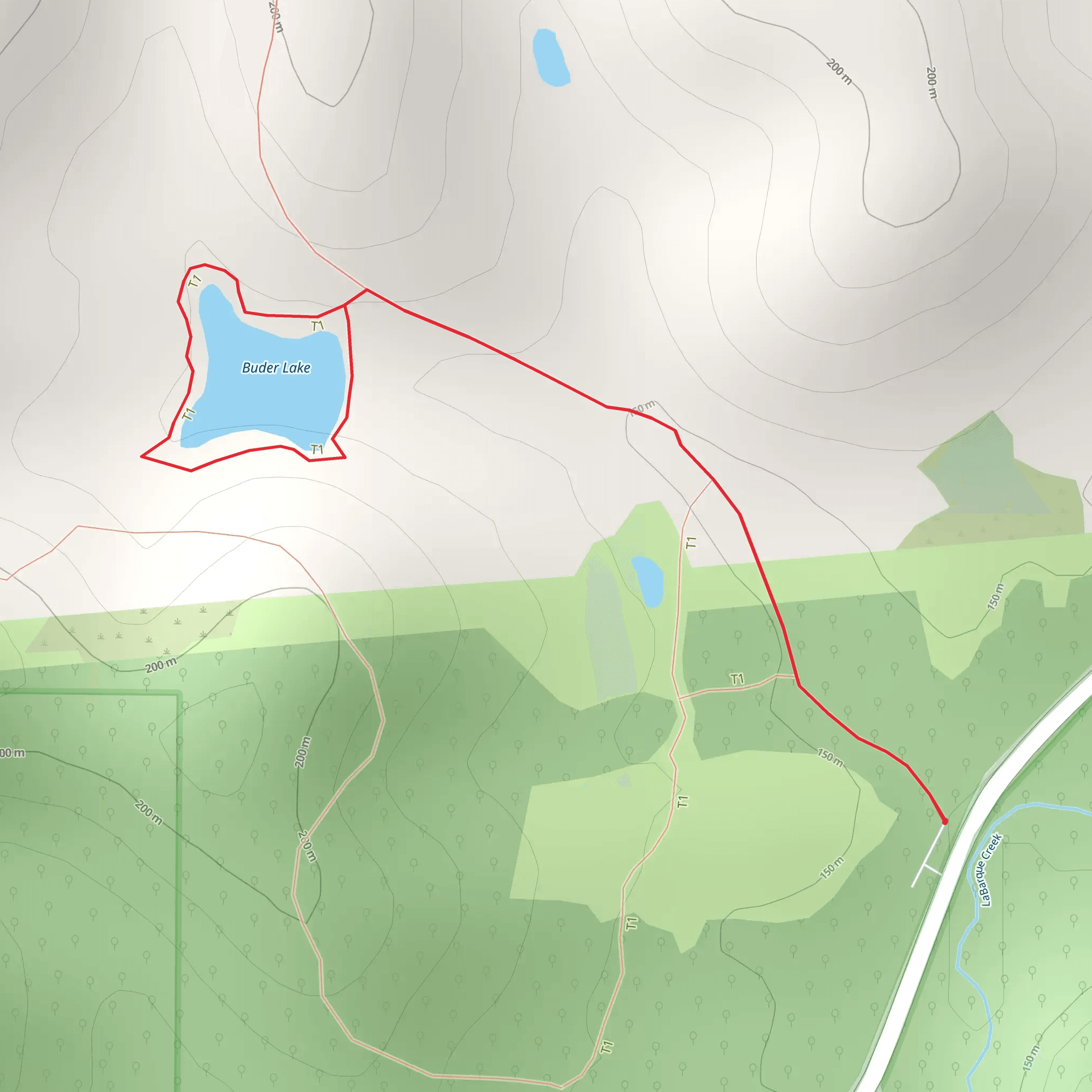 Buder Lake Loop mobile static map