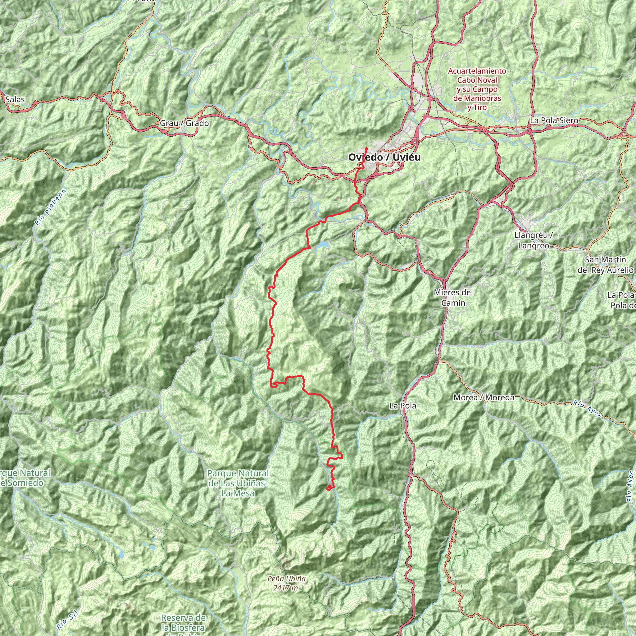 GR 106 Ruta San Melchor - Oviedo-Cortes mobile static map