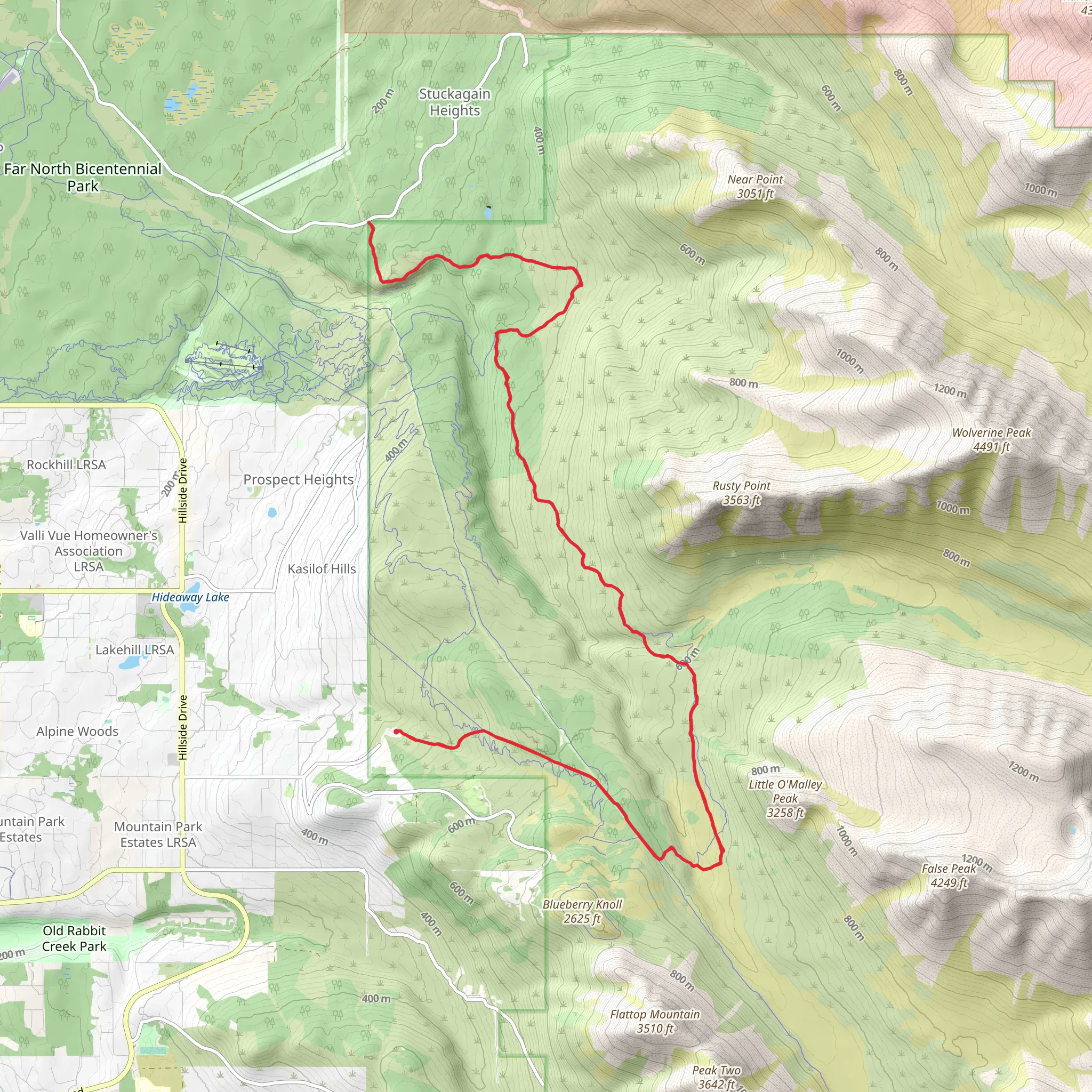 Gasline and Wolverine Trail mobile static map