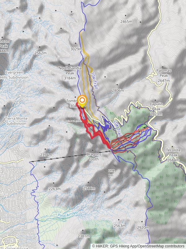 South Crest, La Luz Trail and Royce's Trail Loop mobile static map