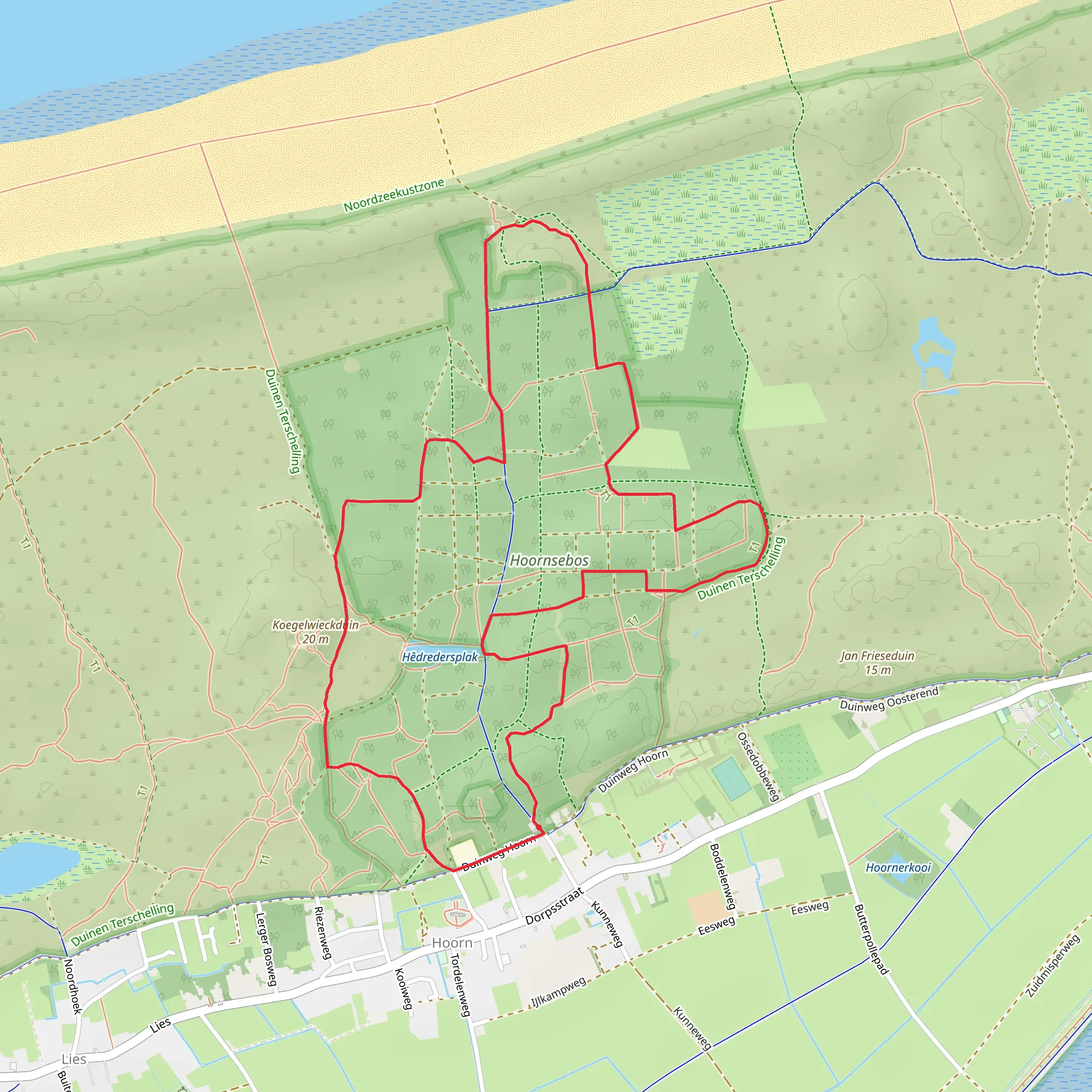 Turfdobe and Hedredersplak via Bad Weg Hoorn mobile static map