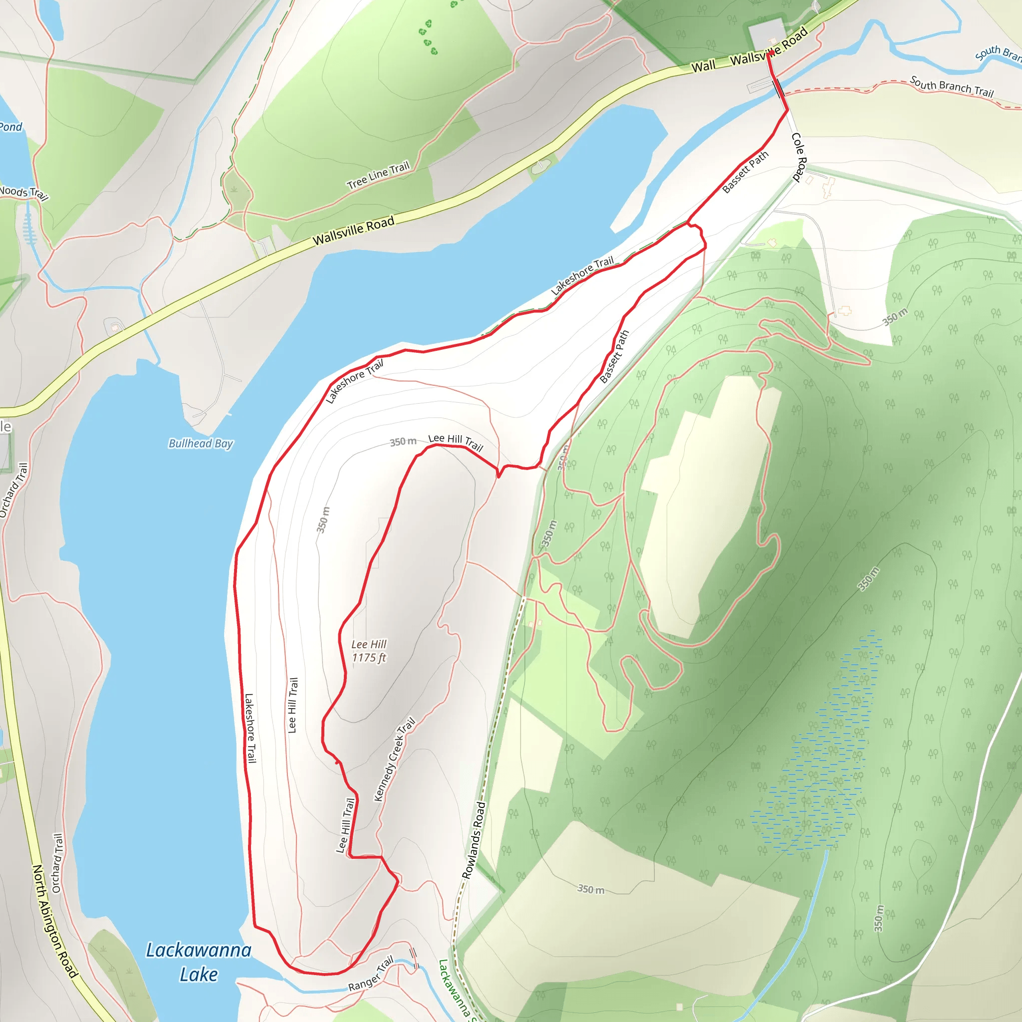 Lee Hill and Lackawanna Lake Loop mobile static map
