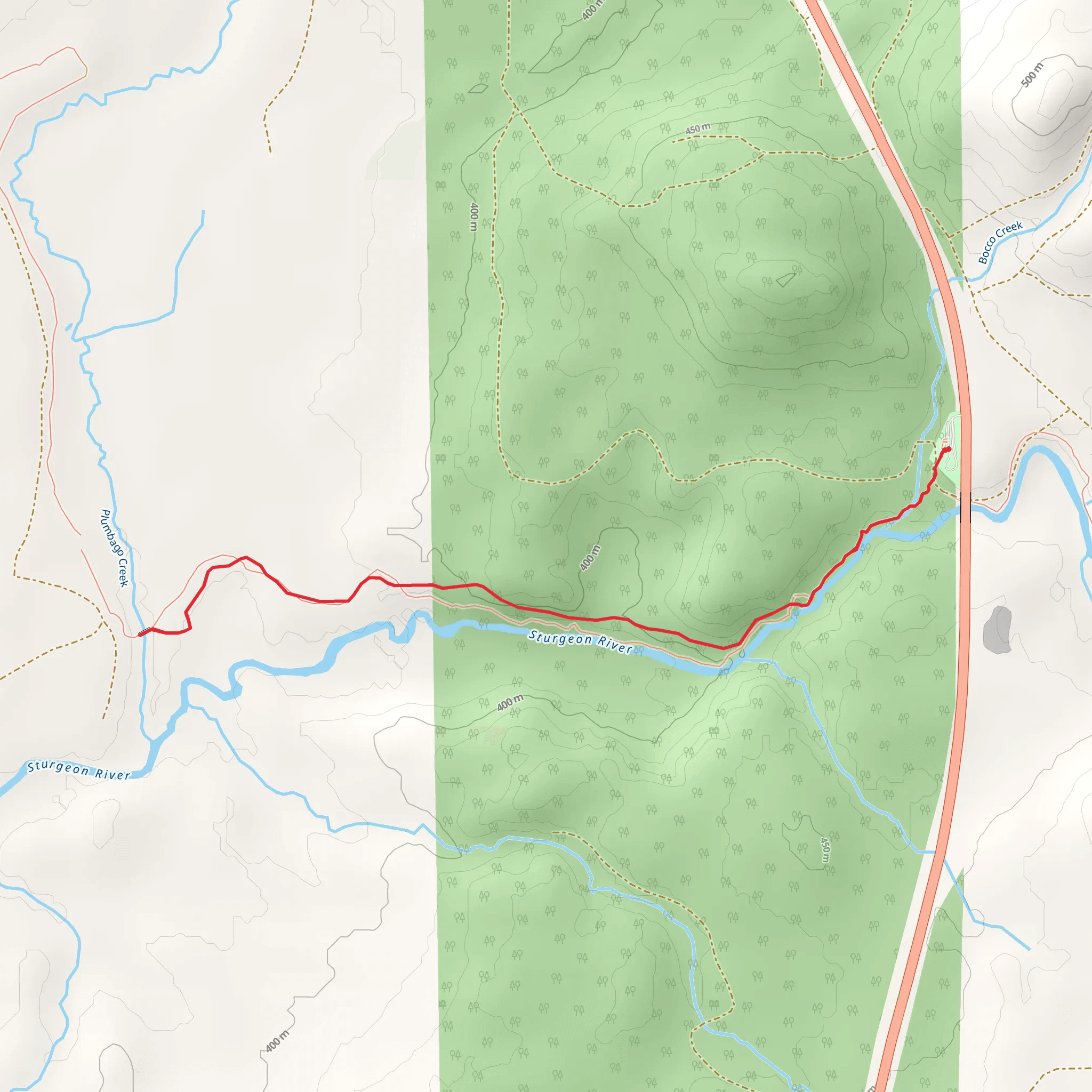 Walk along Sturgeon River via North Country Trail mobile static map