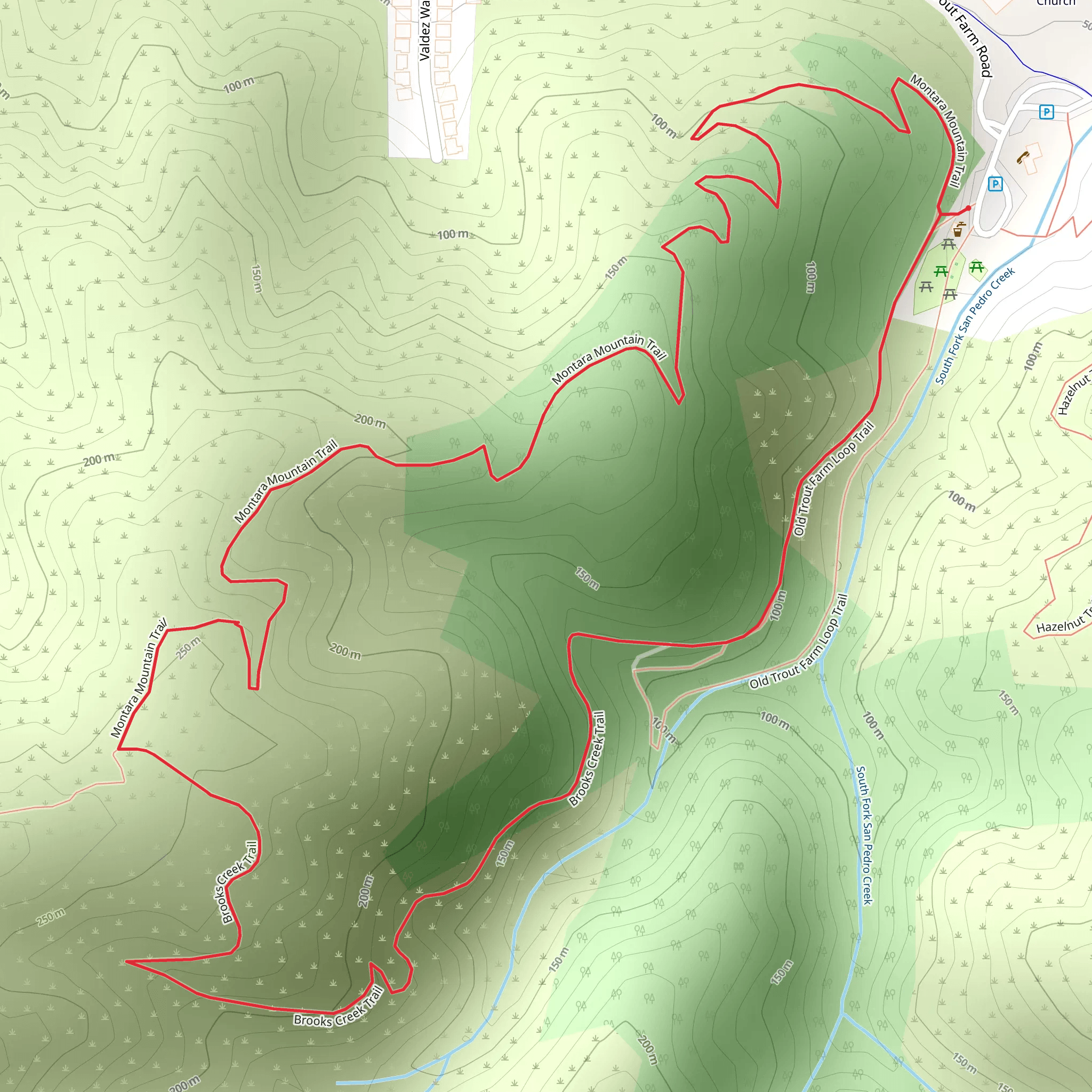 Brooks Creek and Montara Mountain Loop Trail mobile static map
