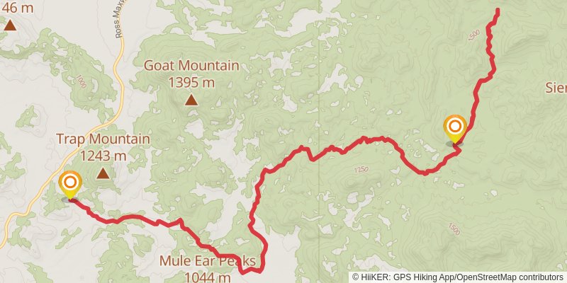 Mule Ears - Smoky Creek Trail stage 3 Map