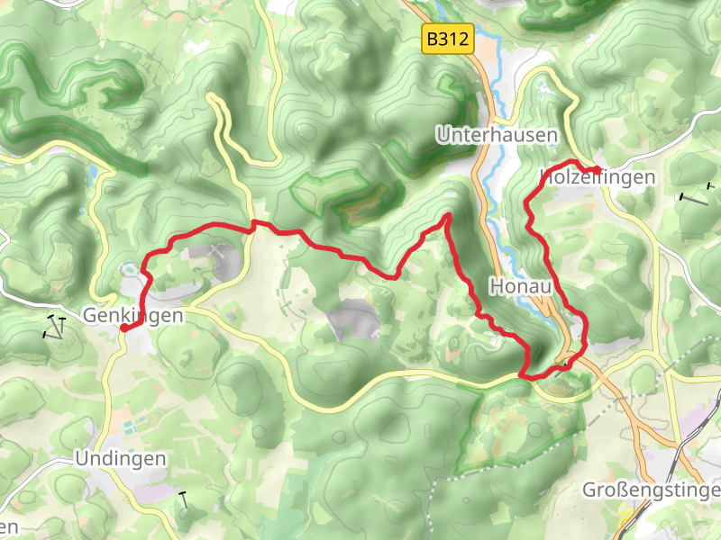 Holzelfingen to Genkingen Walk mobile static map