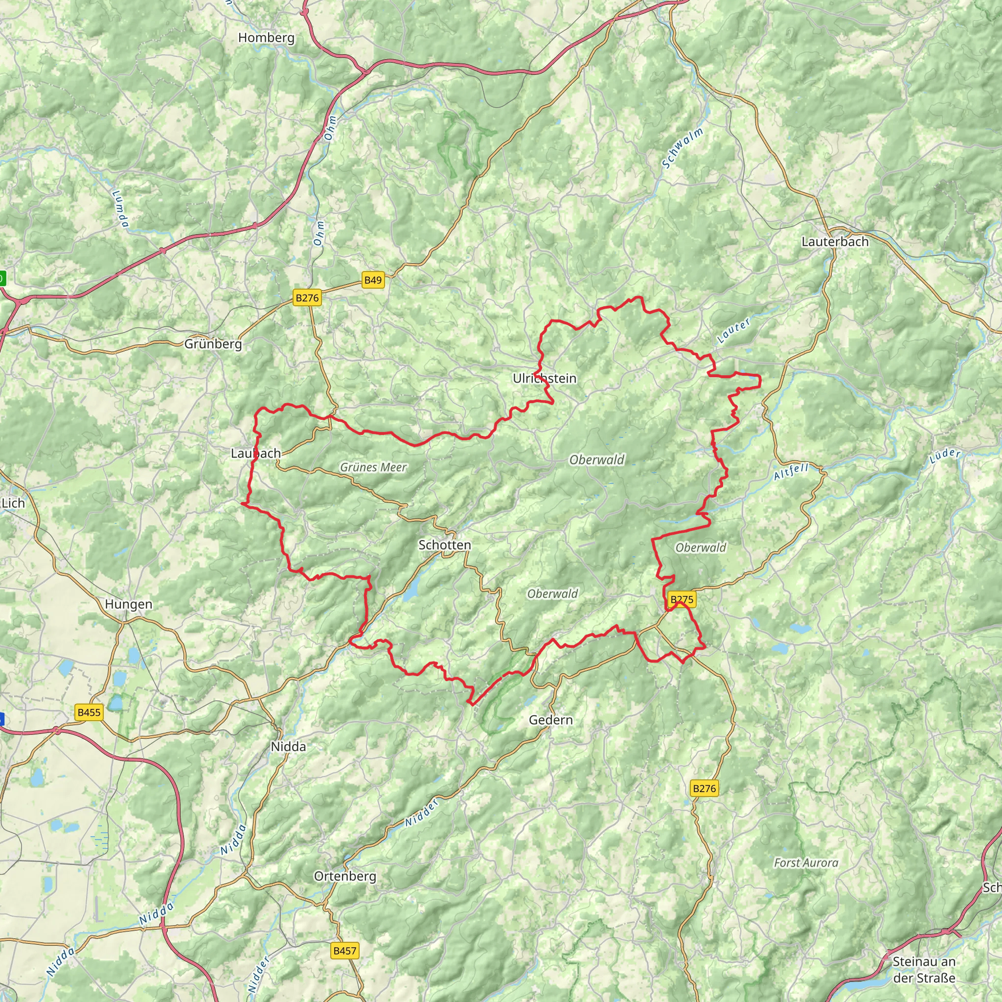 Vulkanring Vogelsberg mobile static map