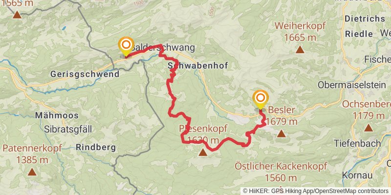 Himmelsstürmer-Route stage 13 Map