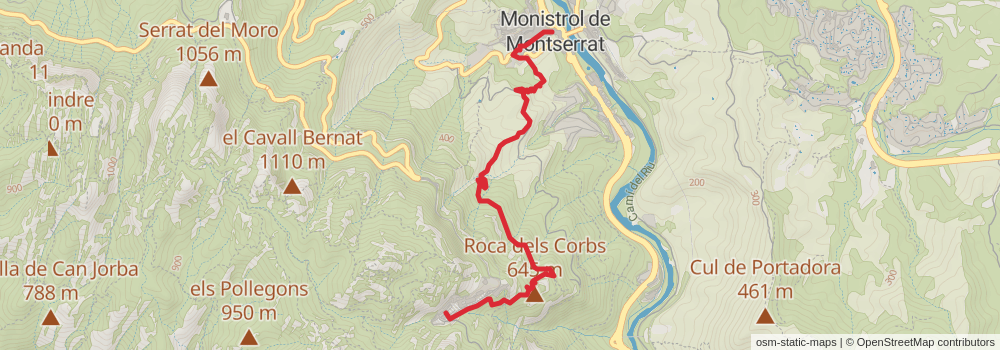 GR 96 - Camí Romeu to Montserrat stage 4 Map