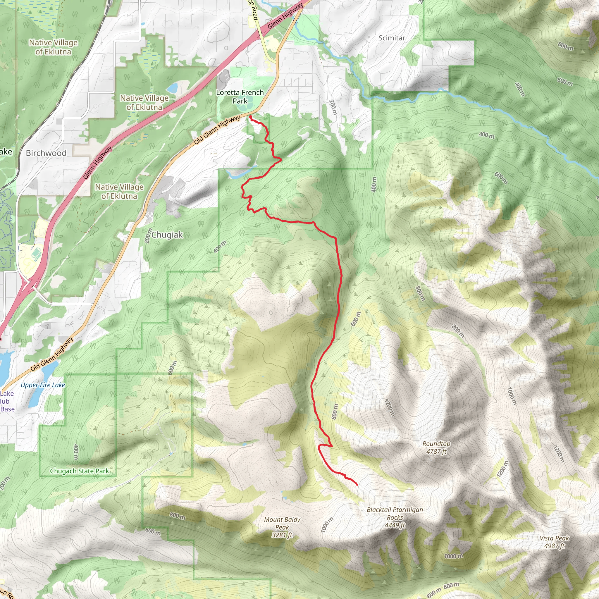 Little Peters Creek - Ptarmigan Valley Trail mobile static map