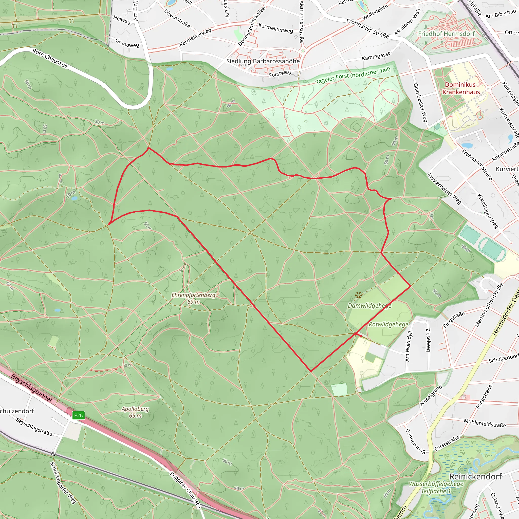 Tegeler Forst Loop mobile static map