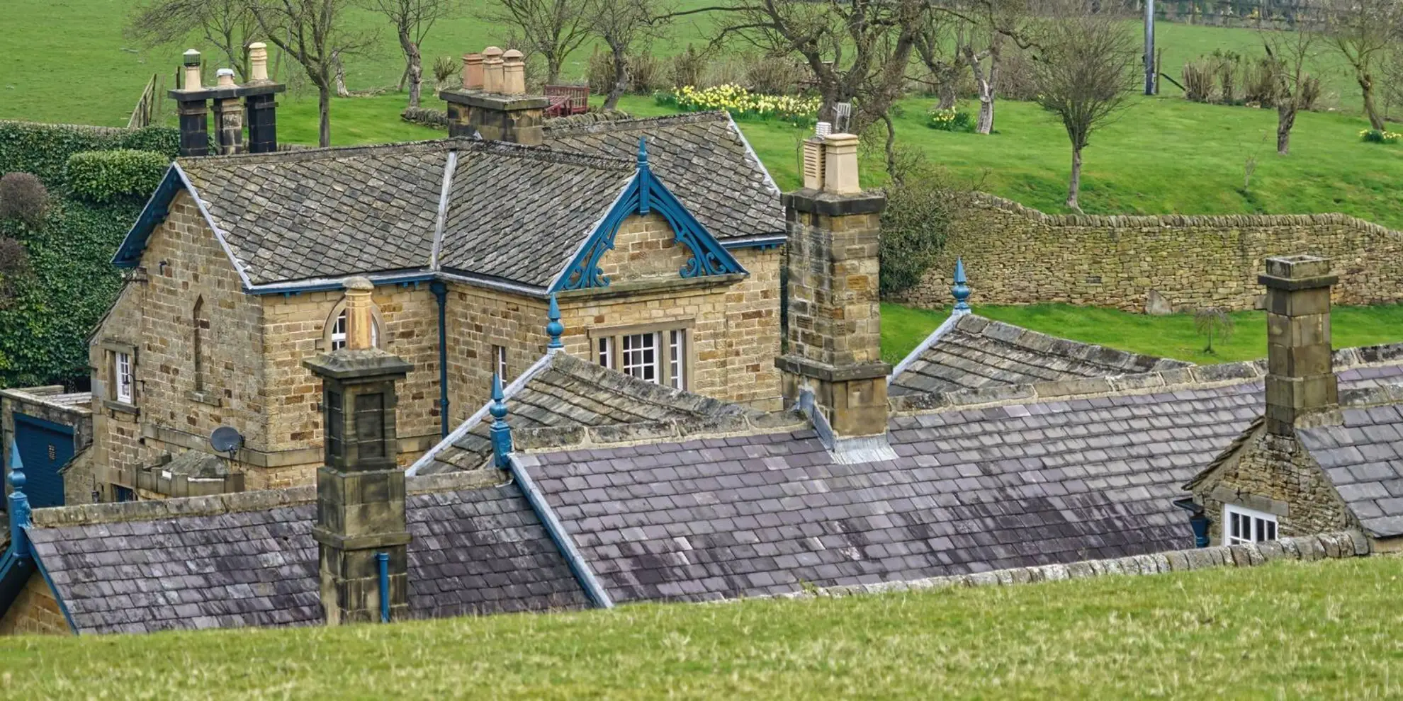 An image depicting the trail Rowsley - Haddon and Chatsworth Estates and Edensor village and its surrounding area.