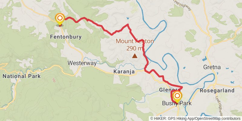 Tasmanian Trail stage 18 Map