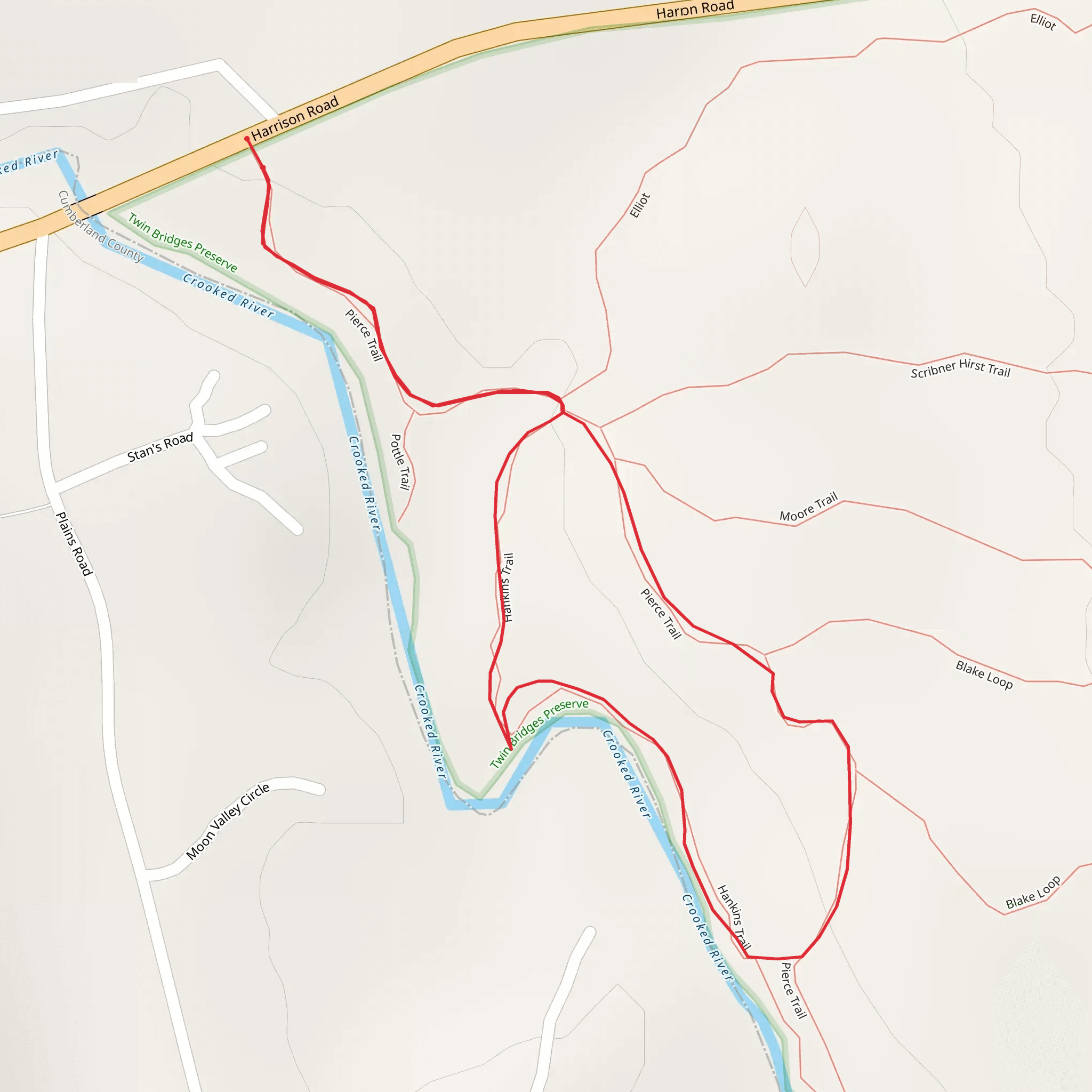 Crooked River Loop from Harrison Road mobile static map