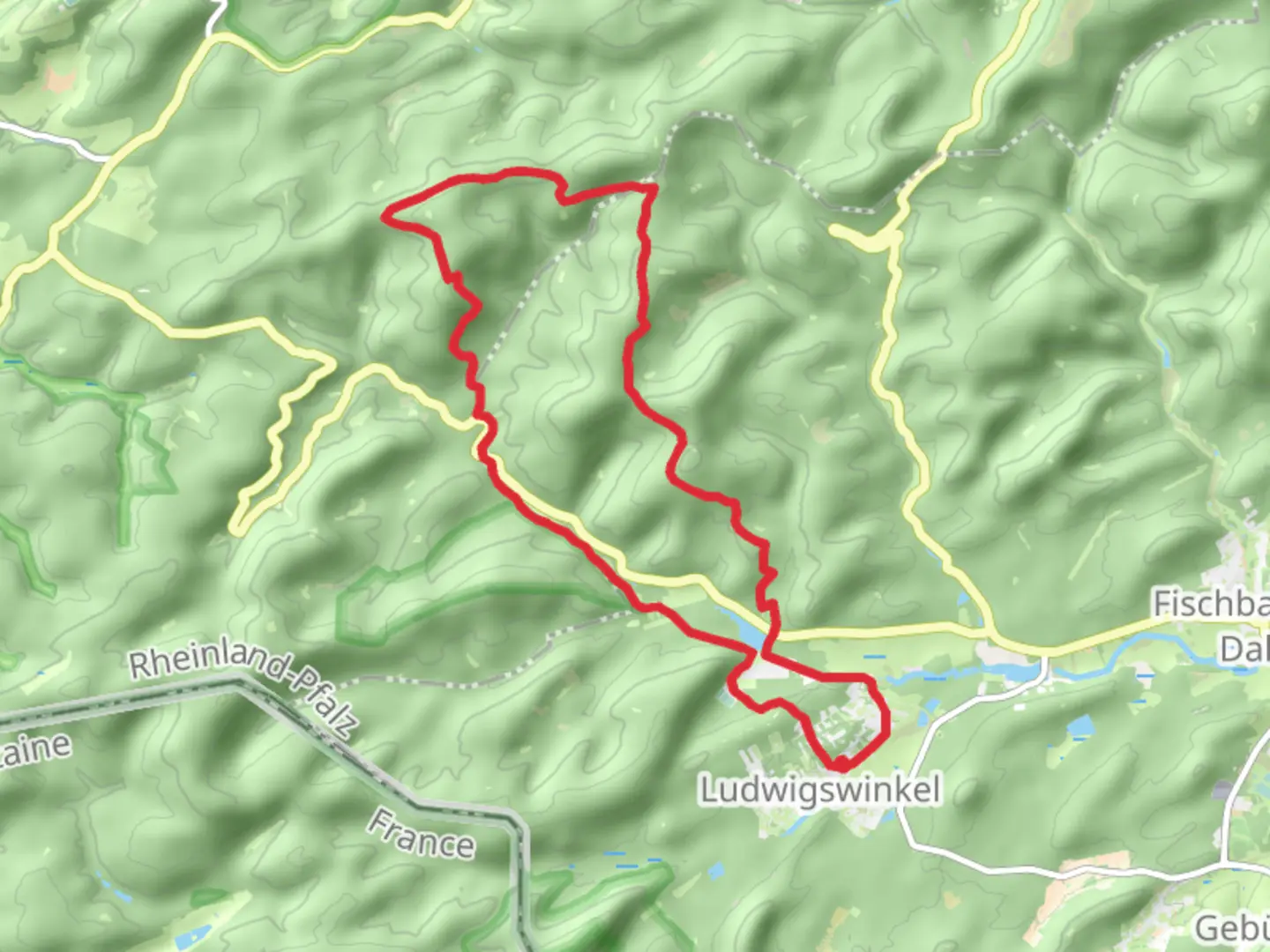 An image depicting the trail Ludwigswinkel Loop via Zigeunerfels and its surrounding area.