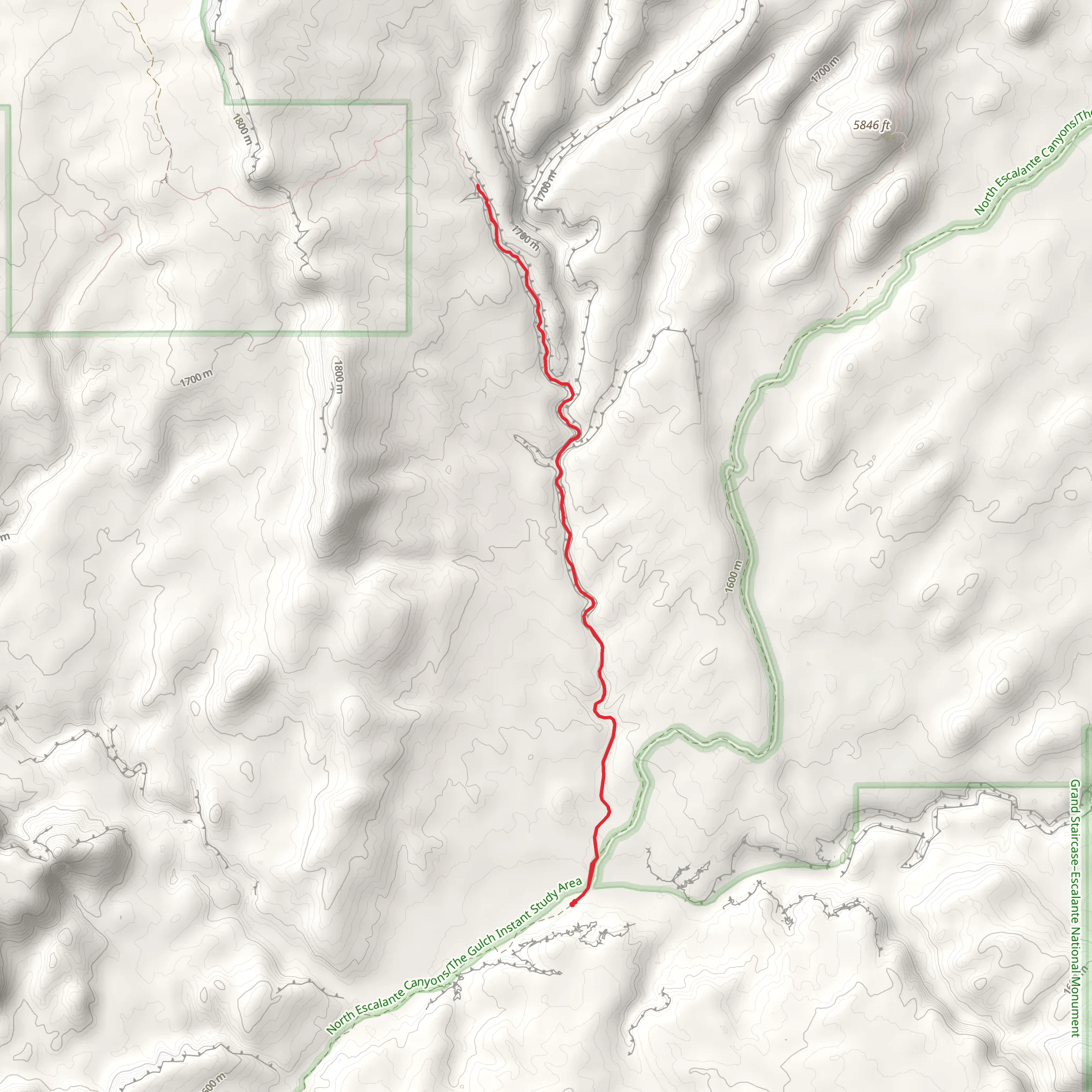 Red Breaks Slot Canyon mobile static map