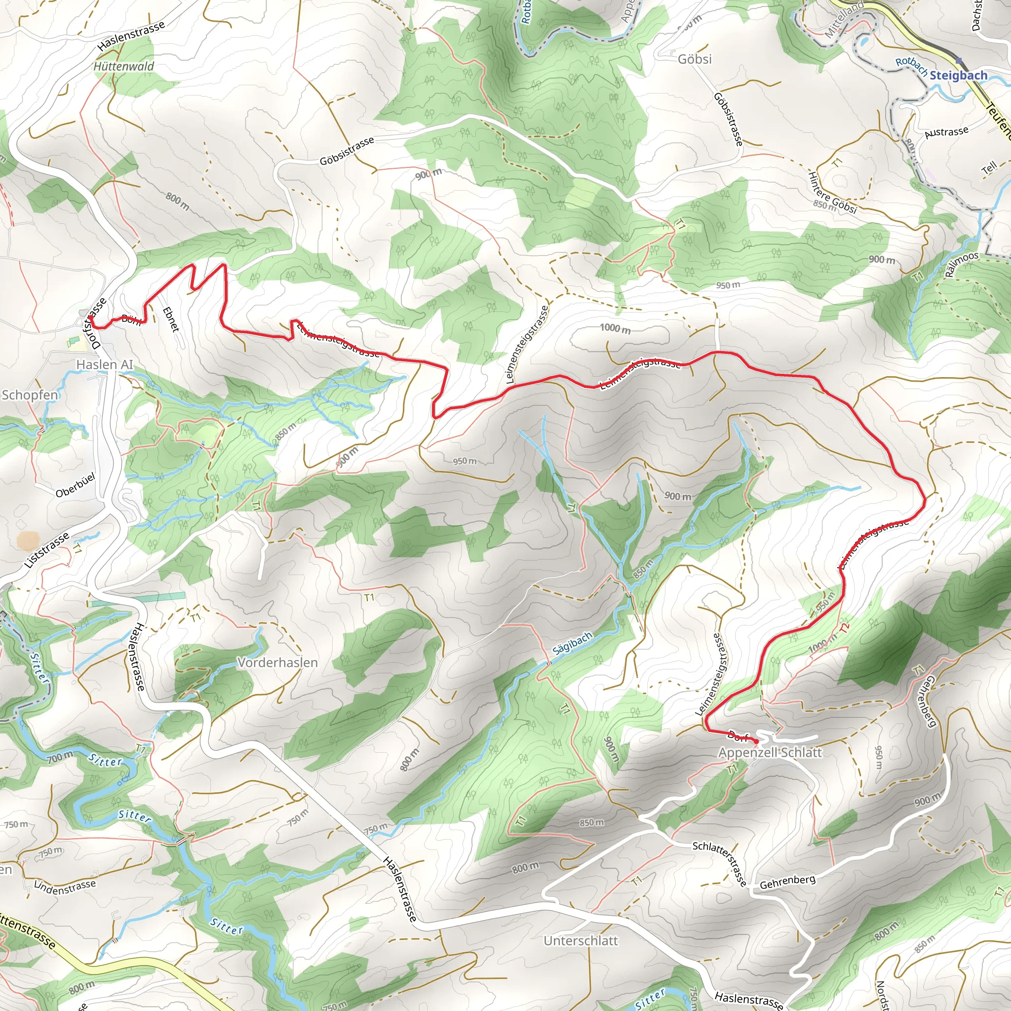 Schlatt – Haslen - Obedöri Viewpoint mobile static map