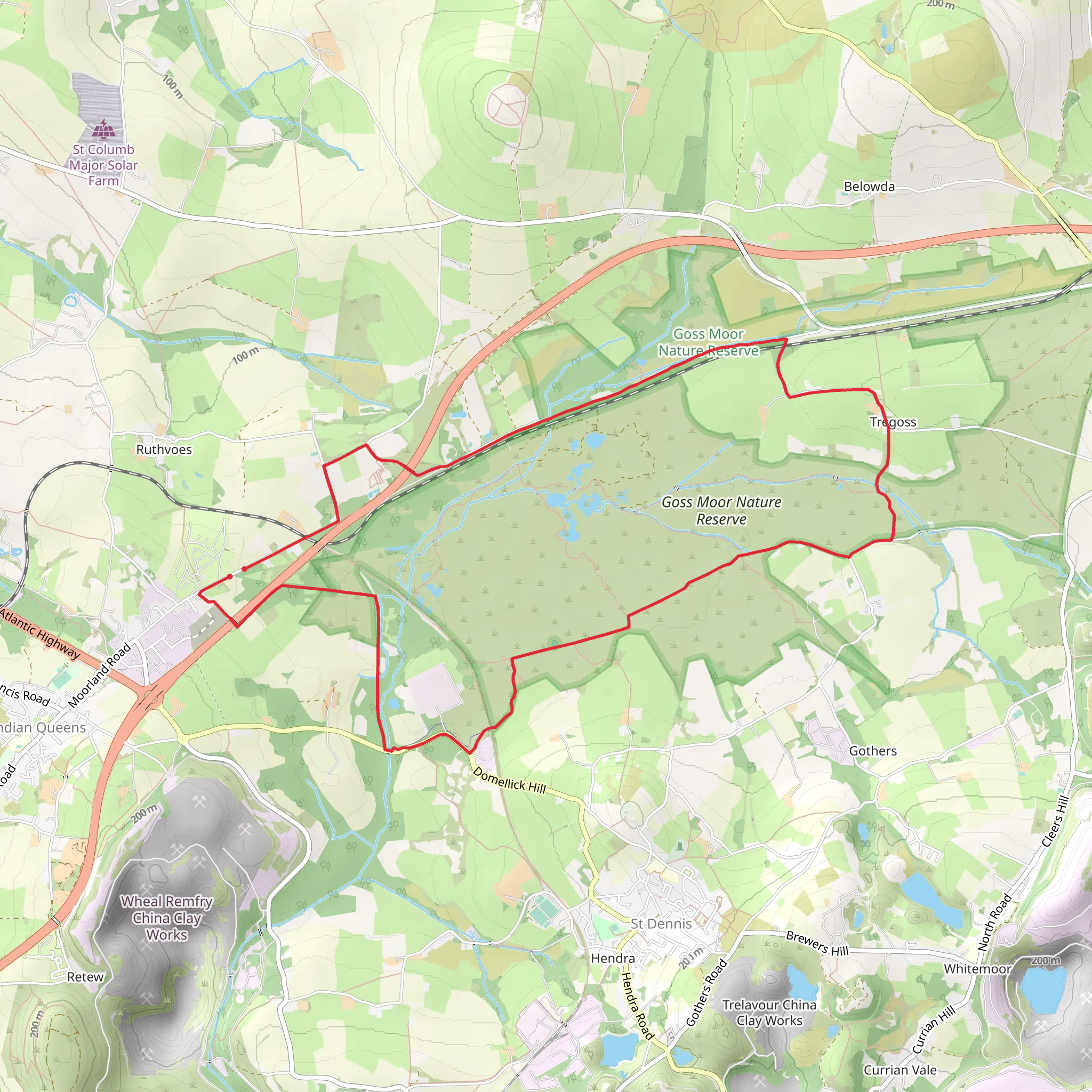 Goss Moor Loop Trail mobile static map